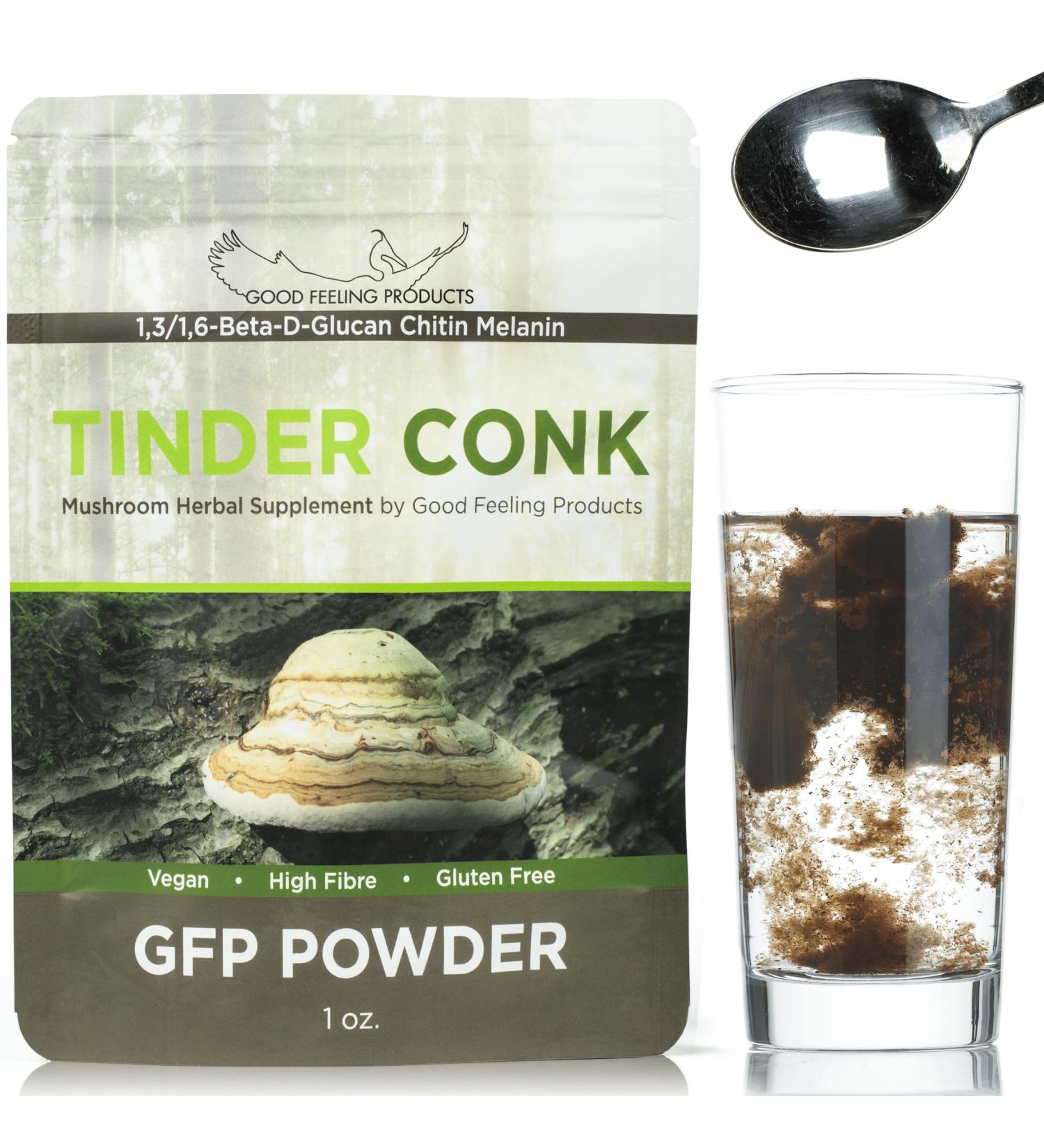 Good Feeling Products GFP Powder - Mushroom Supplement - Tinder Conk Powder Supplement - Immune Support Supplement for Men & Women - Buy Online on GoSupps.com