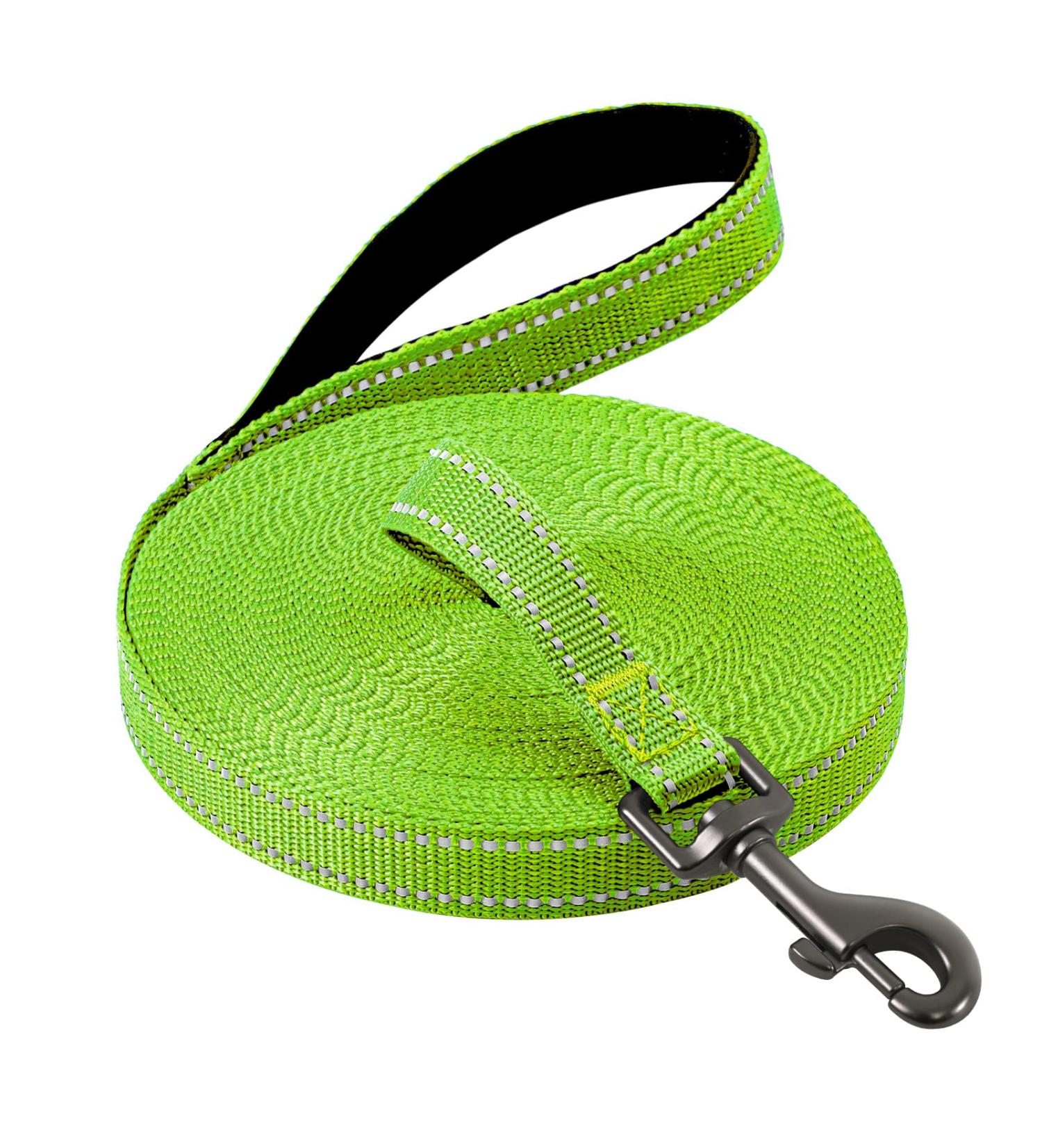 Demigreat Reflective Dog Leash - 3m 5m 10m 20m Durable Training Line with Padded Handle | Ideal for Small to Large Dogs - 20m Green - Buy Online on GoSupps.com