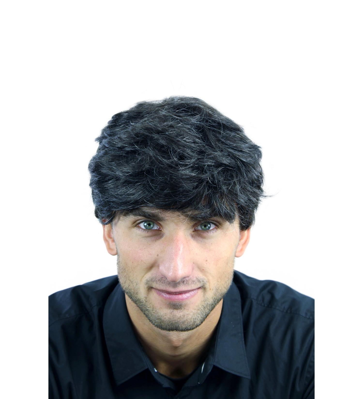 WIG ME UP Short Wavy Men's Wig - Thick Dark Brown with Grey Highlights CM-195-3+613 | International Shipping Available - Buy Online on GoSupps.com