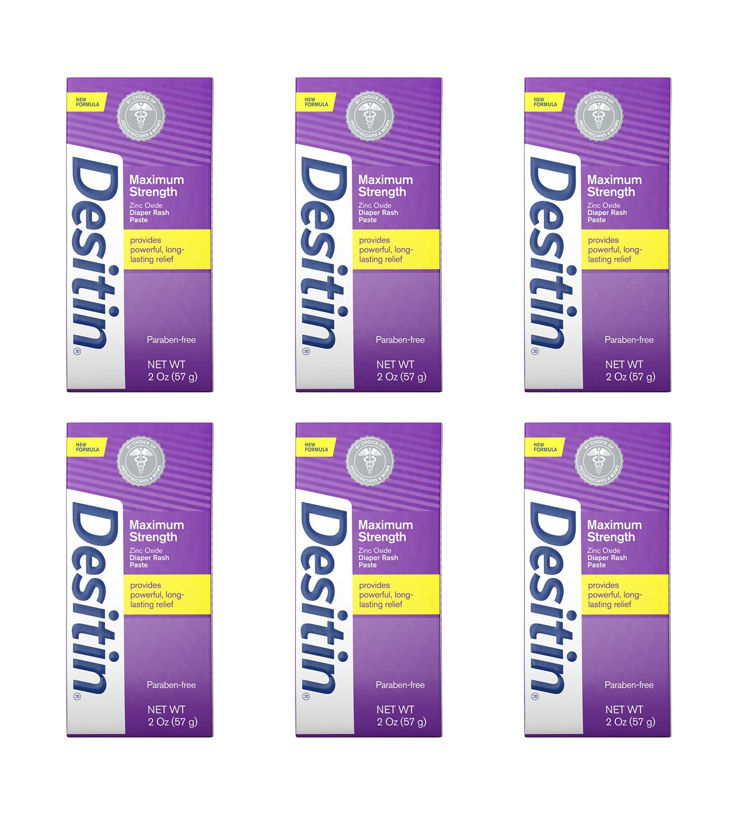 Desitin Maximum Strength Baby Diaper Rash Cream 2 oz (Pack of 6) | 40% Zinc Oxide Treatment & Prevention | Hypoallergenic, Phthalate & Paraben-Free - Buy Online on GoSupps.com