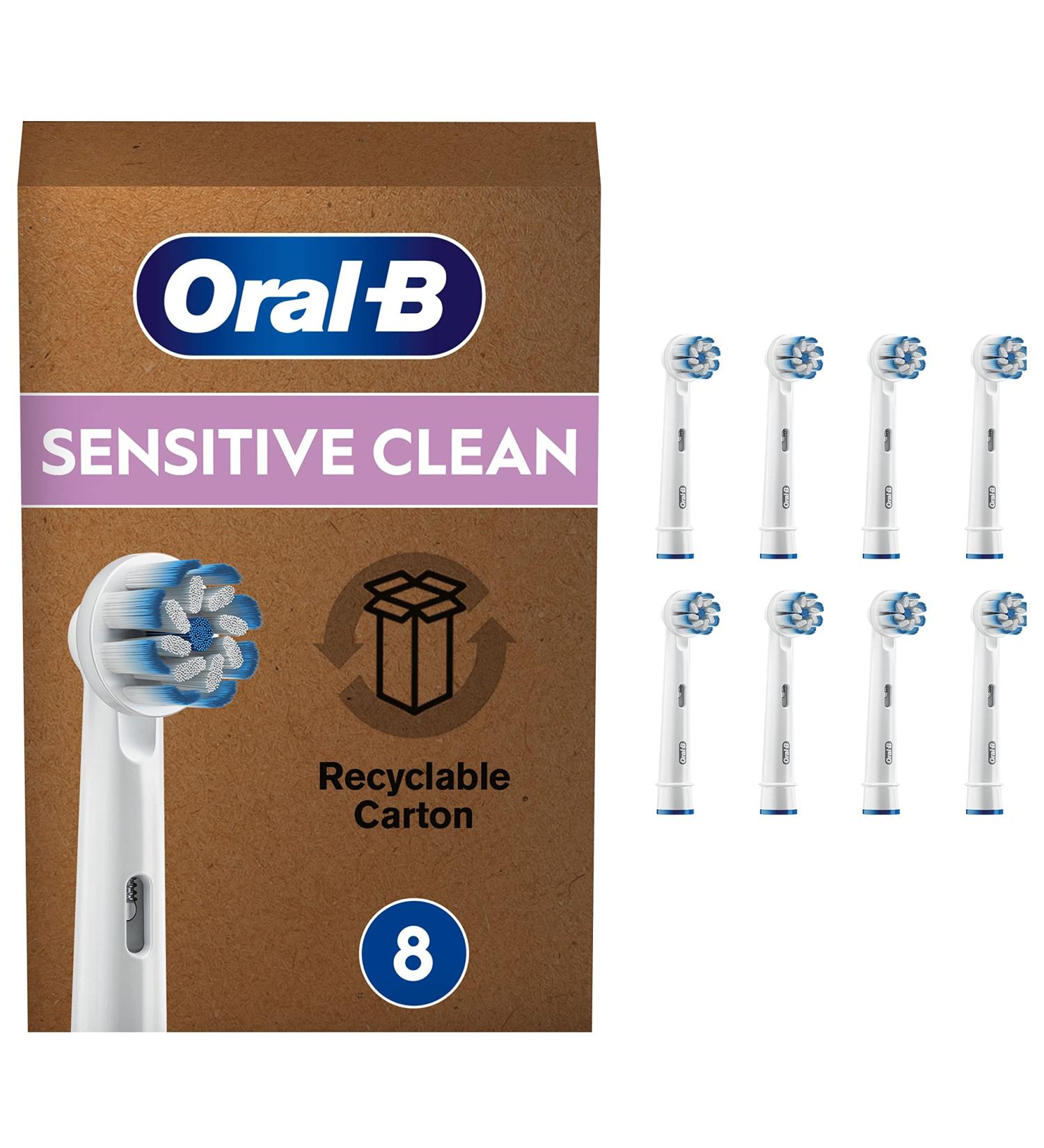 Oral-B Sensitive Clean Toothbrush Heads 8 Pack - Gentle Cleaning, Letterbox Packaging - Buy Online on GoSupps.com