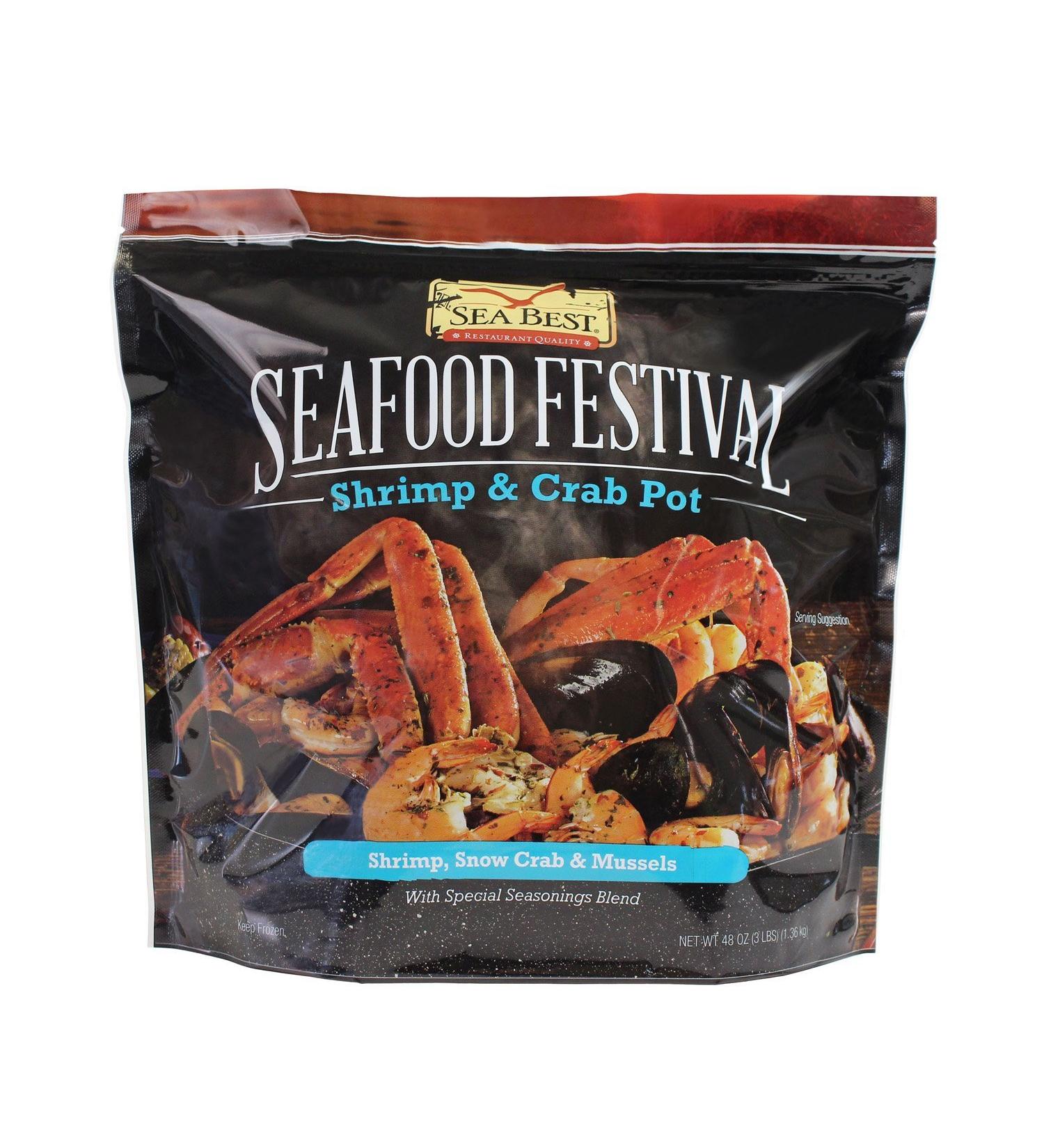 Sea Best Seafood Festival Shrimp and Crab Pot - 3lb | Fresh and Delicious Seafood Mix - Buy Online on GoSupps.com