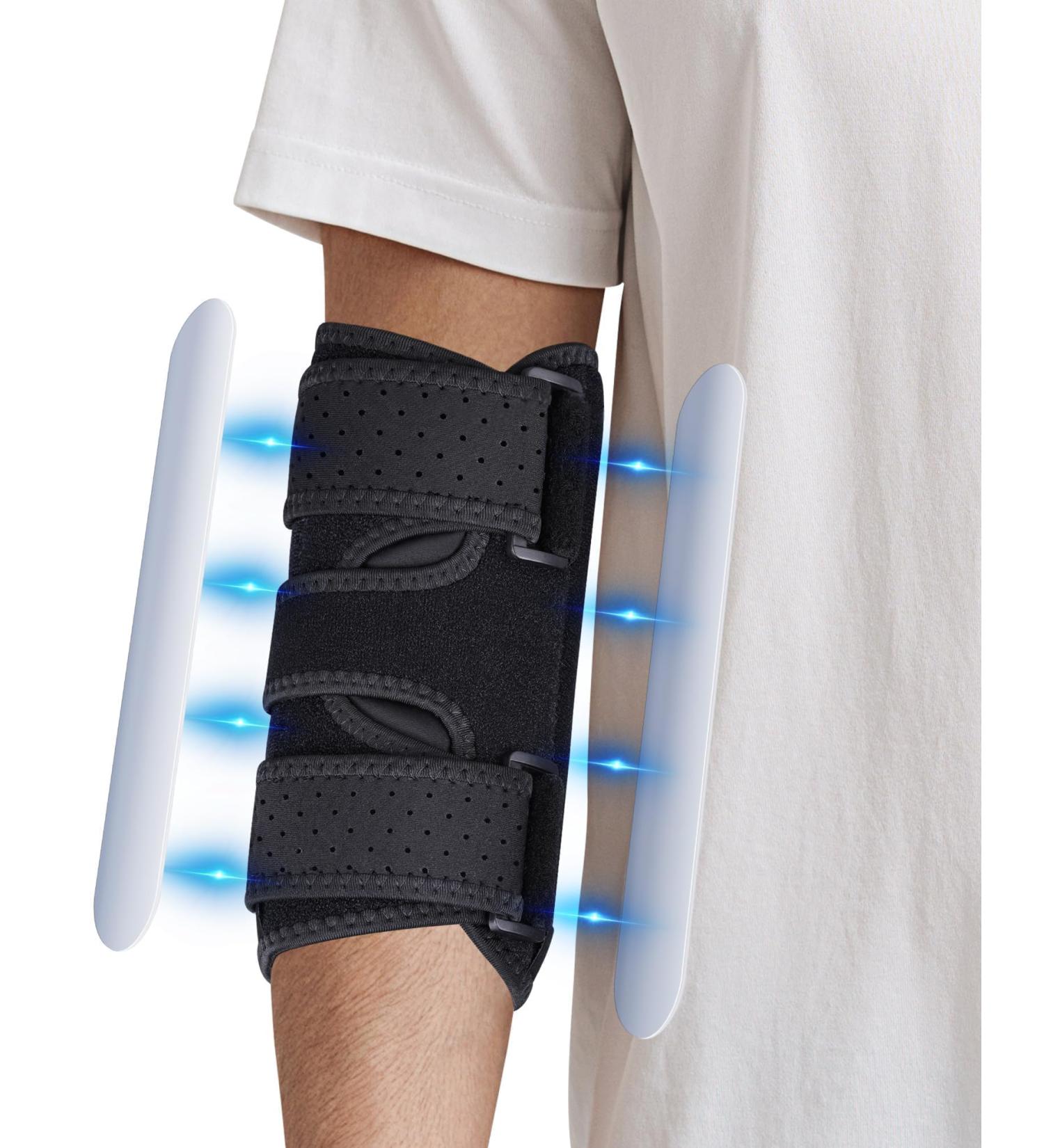 Niceuare Adjustable Elbow Brace with 2 Removable Metal Splints - Pain Relief for Tendonitis Cubital Tunnel Syndrome & Ulnar Nerve Entrapment for Men & Women - Buy Online on GoSupps.com