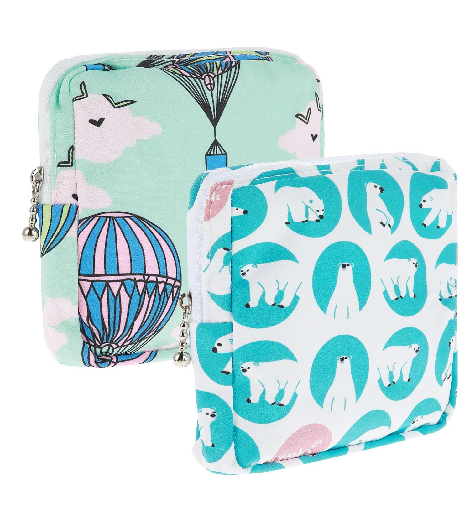Amaxiu Sanitary Napkin Storage Bags 2pcs Waterproof Travel Menstrual Pad Pouch with Zipper Mini Tampons Holder for Purse Period Nursing Pad Holder for Women Girls 5.1" x 5.1" (Pattern D) - Buy Online on GoSupps.com