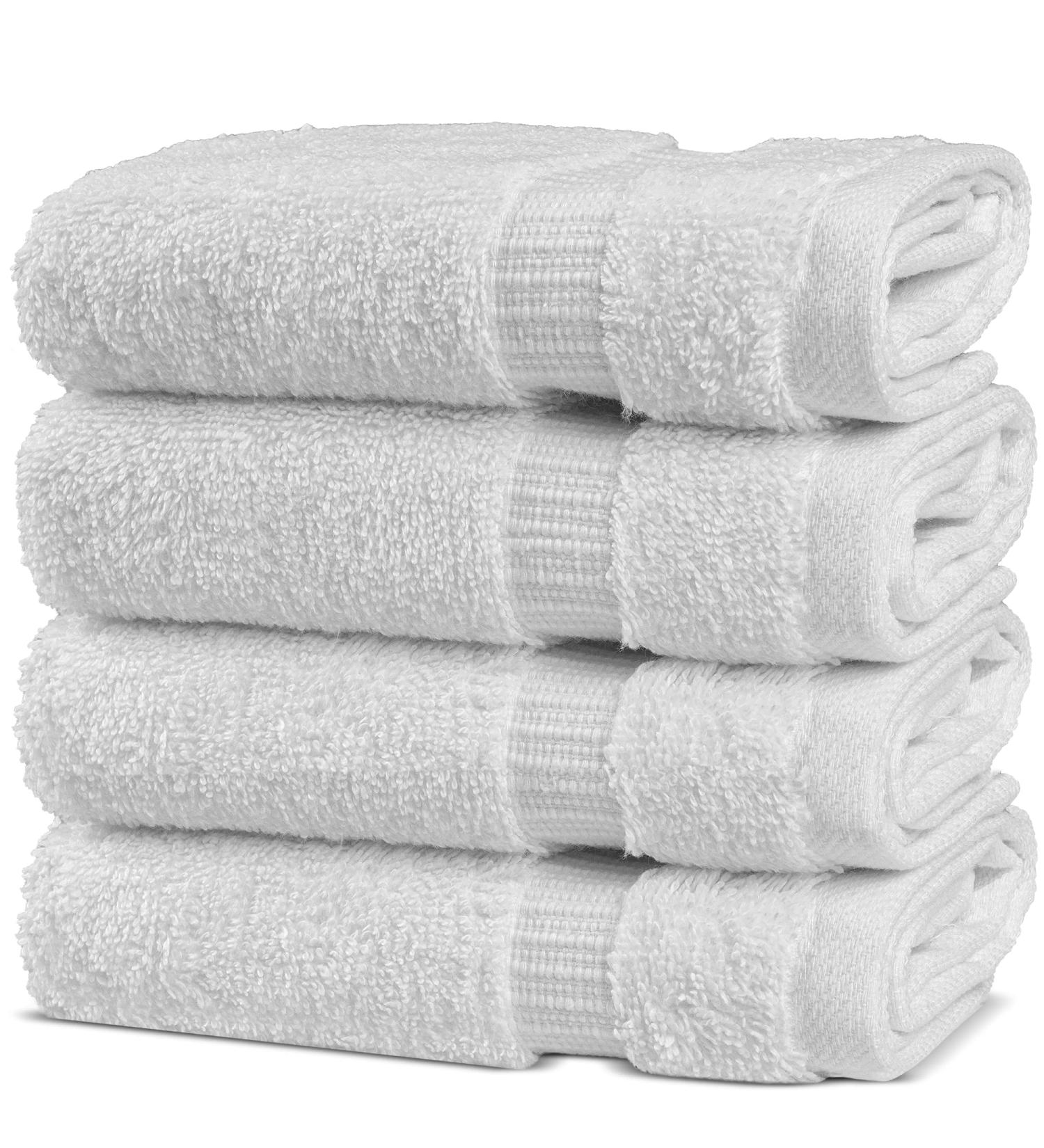 Chakir Turkish Linens 100% Cotton Premium Turkish Towels - Hotel & Spa Quality | Soft & Absorbent (4-Piece Washcloths, White) - Buy Online on GoSupps.com