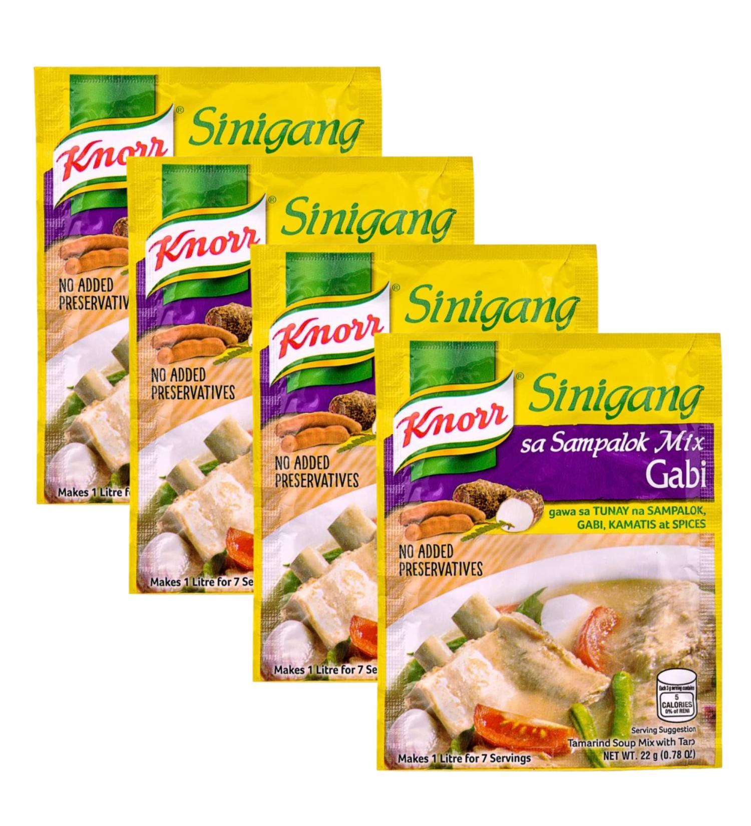 Knorr Sinigang sa Sampalok Soup Mix (22g (Pack of 4) Gabi) Gabi 5.5 g (Pack of 4) - Buy Online on GoSupps.com