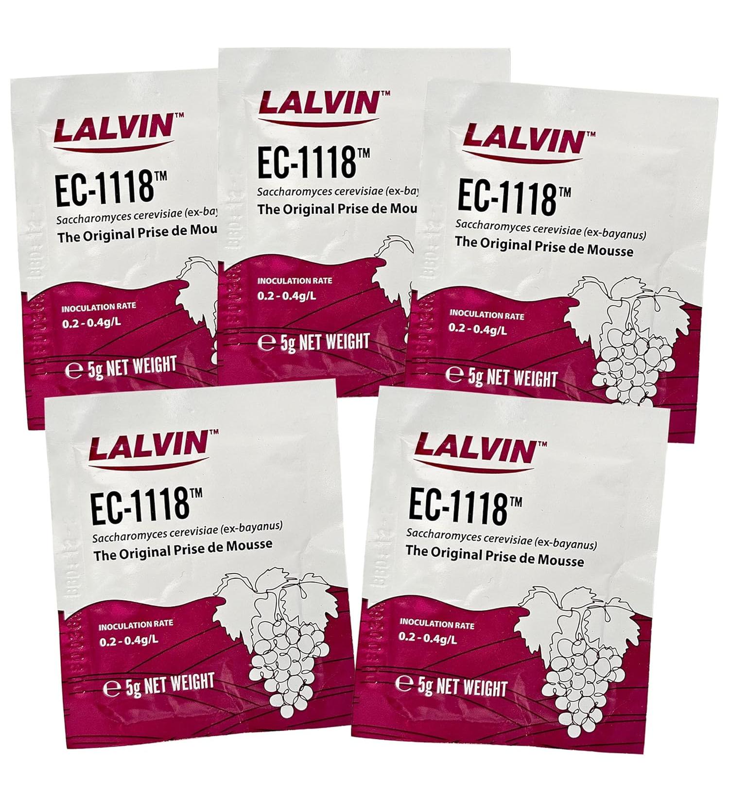 EC-1118 Saccharomyces Bayanus 5 Pack (5g Pouches) - Lalvin - Buy Online on GoSupps.com