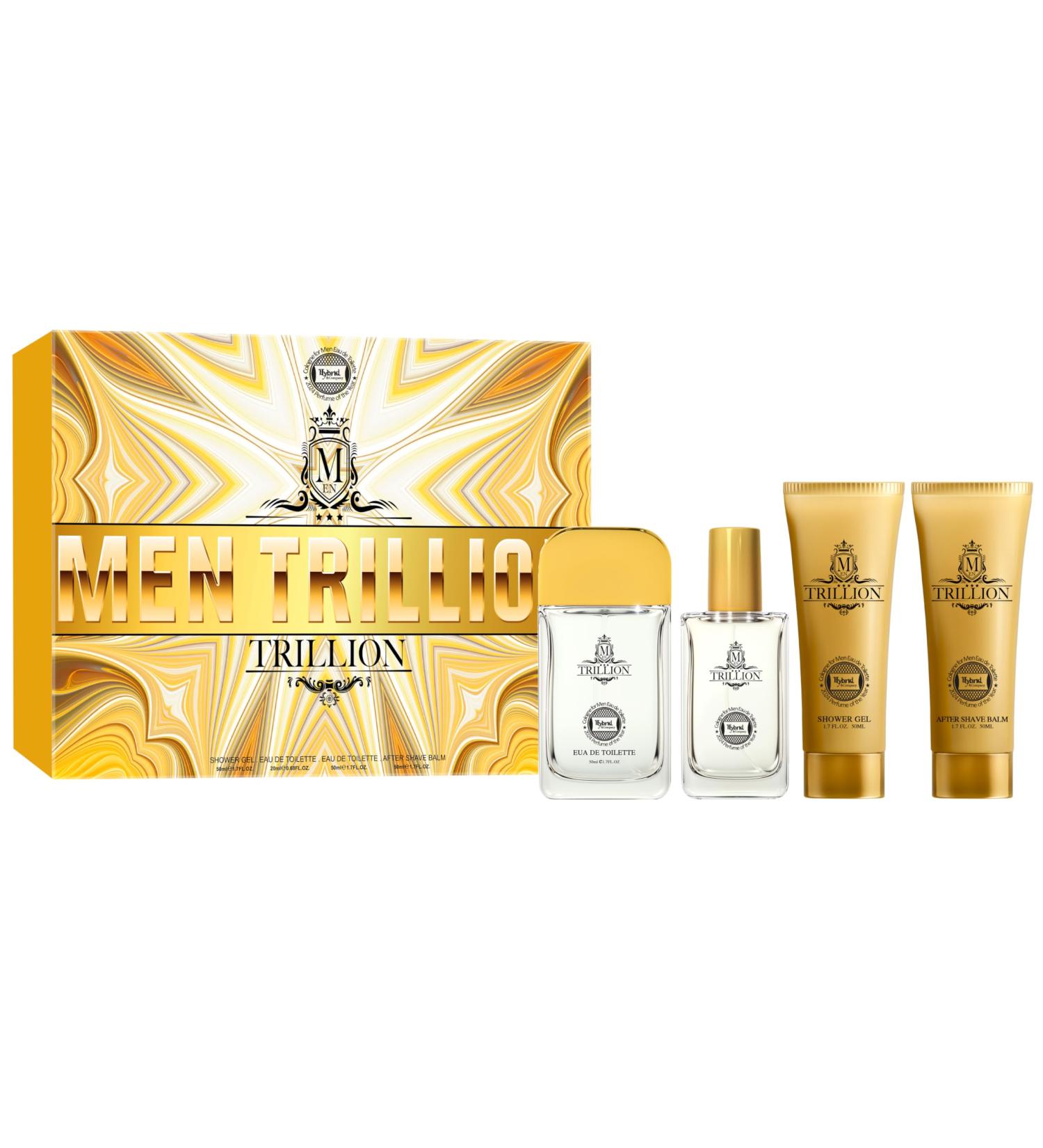 Hybrid & Company Men Trillion 4Pcs Gift Set For Men 20ml-Perfume&50ml-Perfume&50ml-After Shave Balm &50ml-Shower Gel - Buy Online on GoSupps.com
