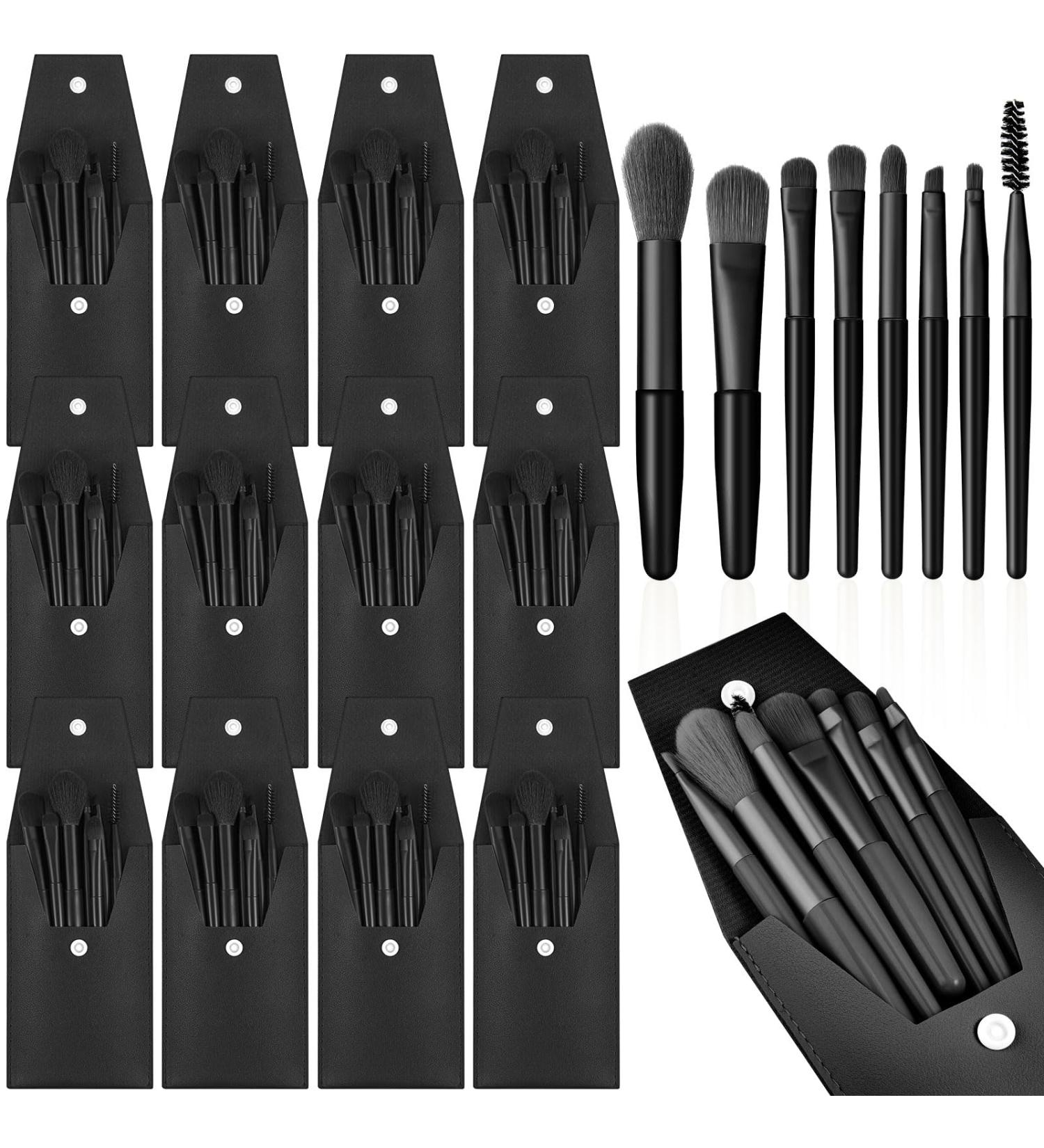 Tioncy 12 Sets Travel Makeup Brush Set Brushes Bag Bridesmaid Gift Synthetic Fibre Face Make up Brushes Angled Blush Brush for Wedding Bridal Shower Favors Bachelorette Party Gift (Black) - Buy Online on GoSupps.com
