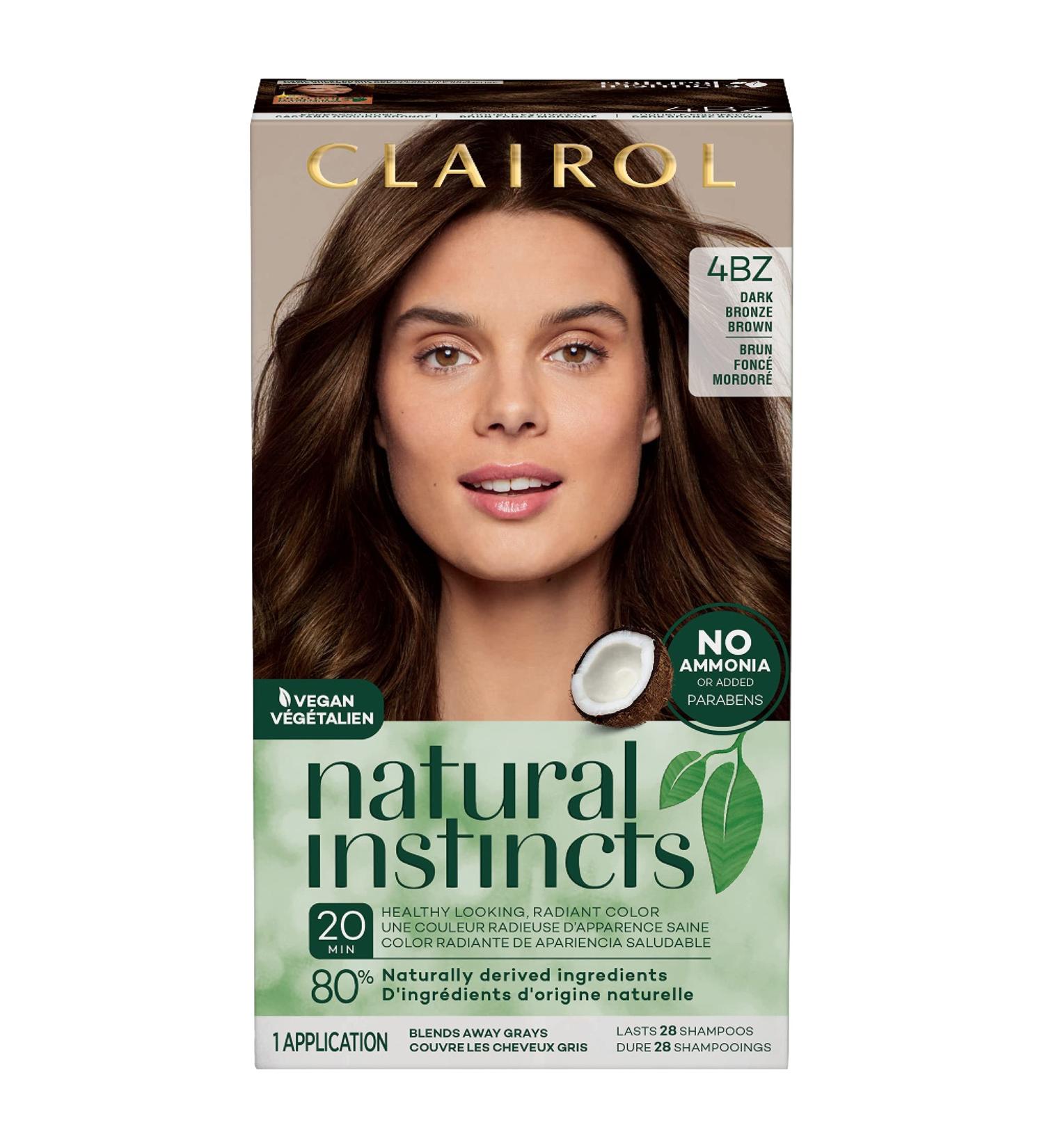 Clairol Natural Instincts Demi-Permanent Hair Dye 4BZ Dark Bronze Brown 5.85 Fl Oz - Pack of 1 - Buy Online on GoSupps.com