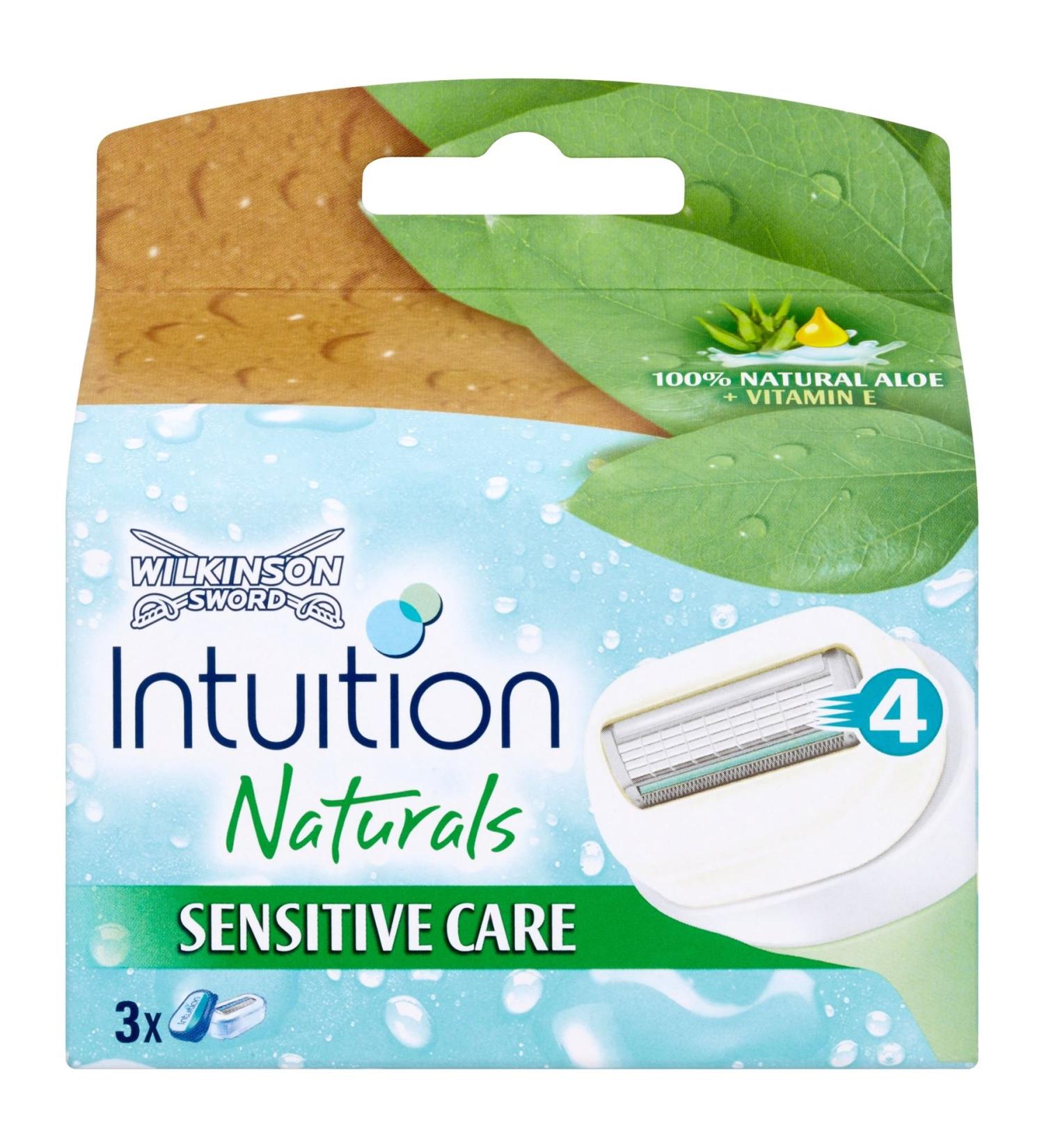 10 x Wilkinson Sword Intuition Naturals Sensitive Care 100% Natural Aloe + Vitamin E 3 Cartridges