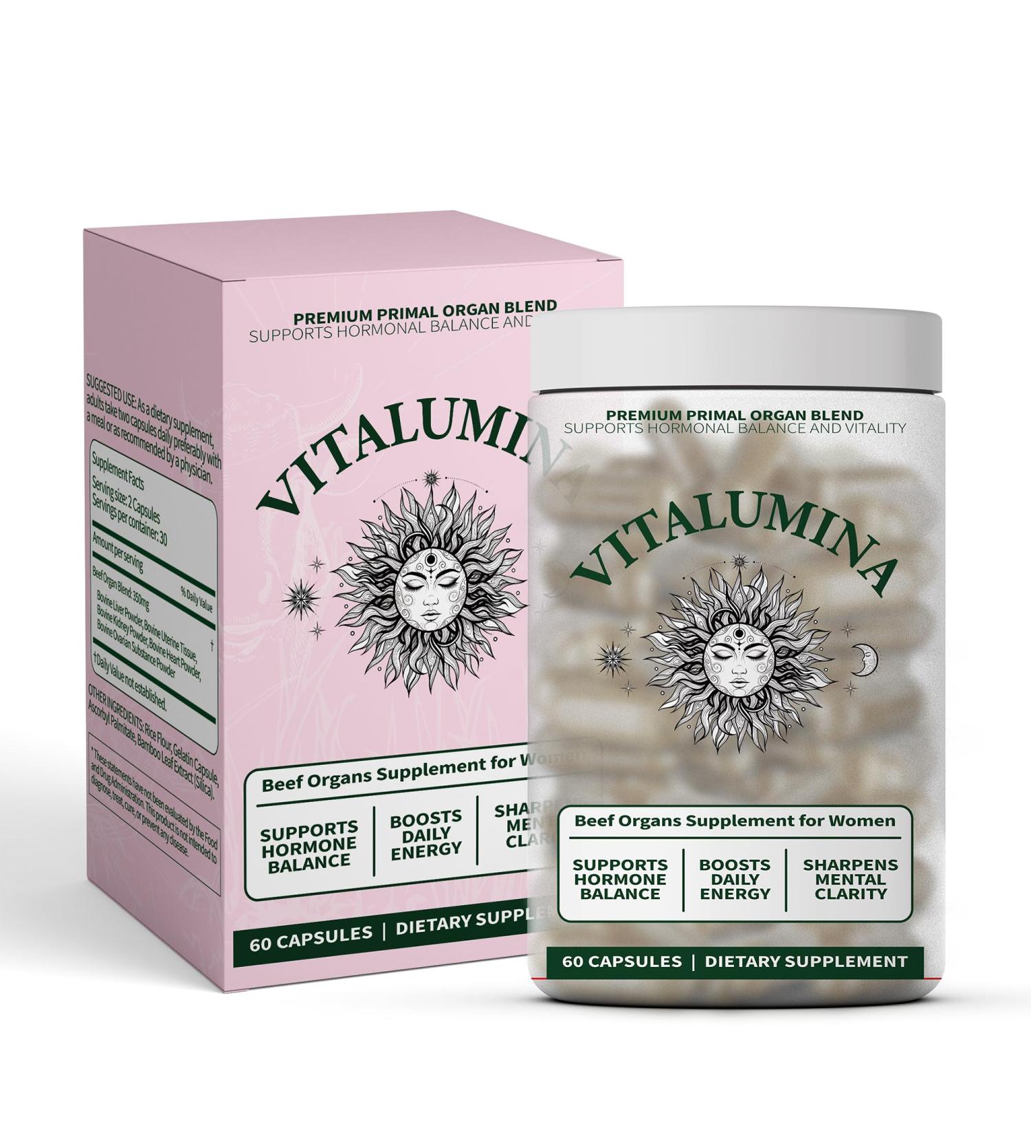 Primal Beef Organ Supplement for Women Grass-Fed Beef Liver Heart & Kidney Capsules Traditional Ancestral Nutrition for Daily Vitality & Mental Clarity Non-GMO Gluten-Free 60 Capsules - Buy Online on GoSupps.com