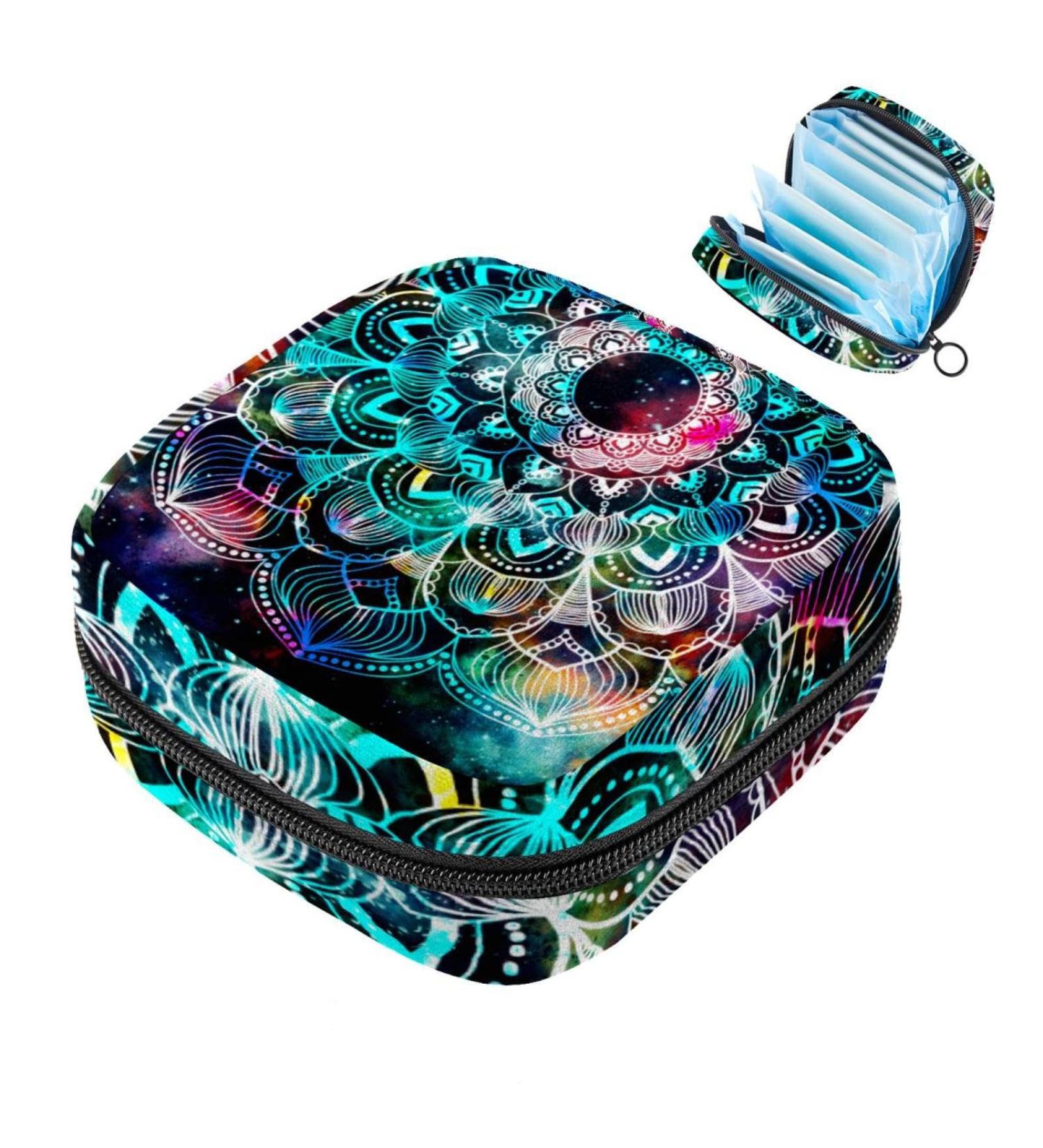 Portable Women's Binding-Up Bags | Menstrual Cup & Tampon Pouches for Teens | Antique Galaxy Mandala Design - Buy Online on GoSupps.com