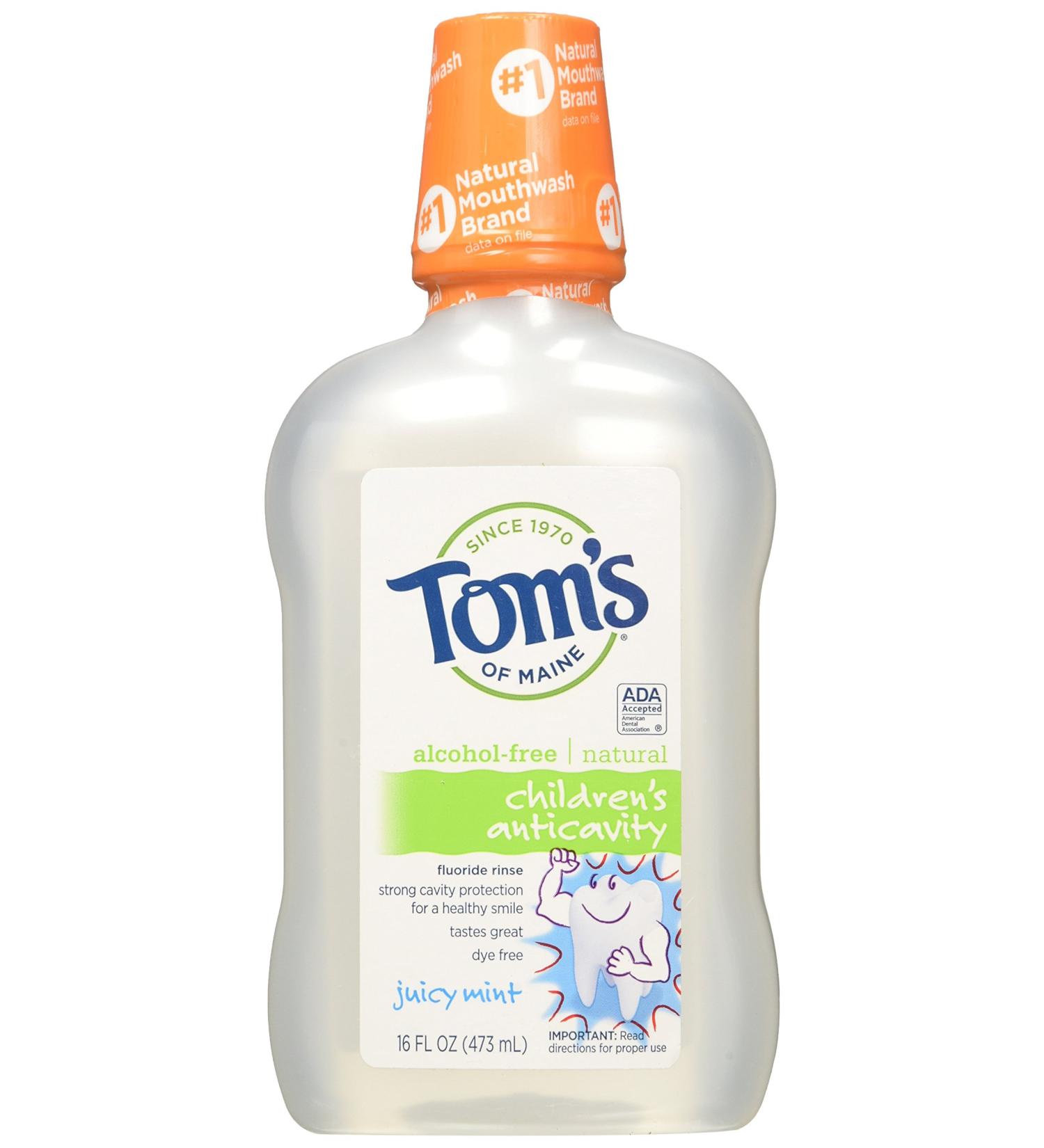 Tom's of Maine - Children's Natural Fluoride Rinse Anticavity Alcohol-Free Juicy Mint - 16 oz.