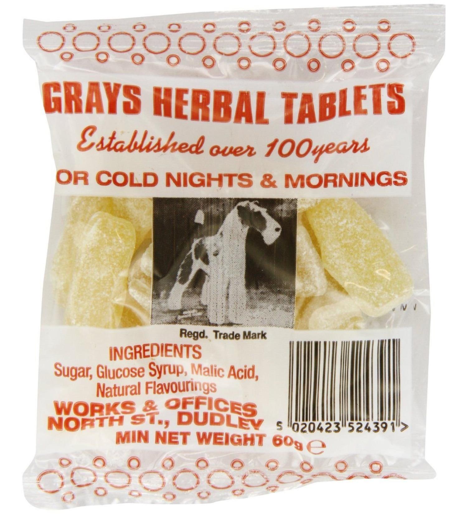Grays Herbal Tablets - Each 60g Bags (6 x 60g Bags)