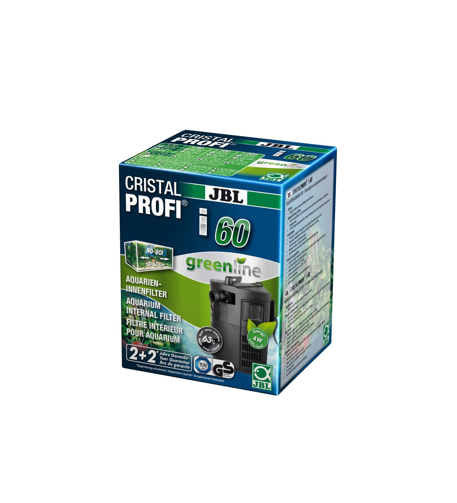 JBL CristalProf i60 Greenline - Energy-Efficient Internal Filter for 40-80L Aquariums | Triangular Design - Buy Online on GoSupps.com