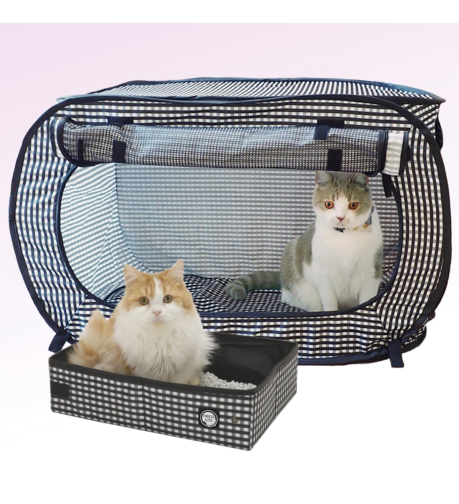 Necoichi Portable Stress-Free Cage Carrier and Litter Box - Indoor/Outdoor Travel - No.1 Seller in Japan - Black - Buy Online on GoSupps.com
