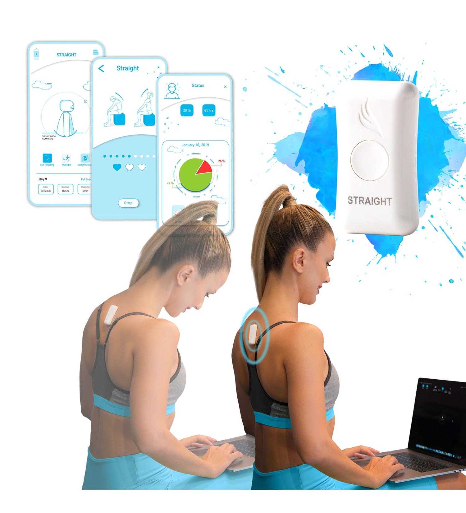 Kodgem Posture Corrector Trainer for Women & Men - 2023 Updated Intelligent Upper Back Brace - Support for Office Work - Shoulder & Back Straightener - Buy Online on GoSupps.com