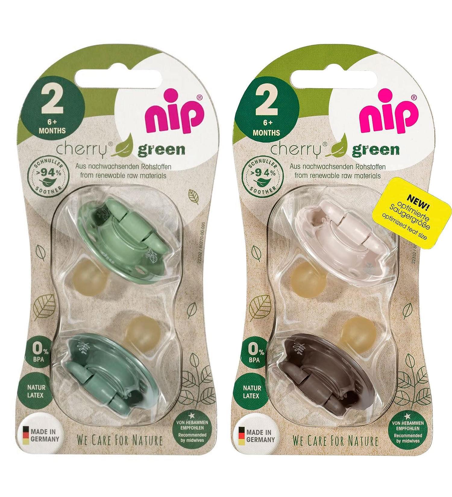 NIP Cherry Green Round Pacifier Set for Boys | 4 Pieces Size 2 | 6+ Months | Blue Turquoise Silver Light Blue - International Shipping - Buy Online on GoSupps.com