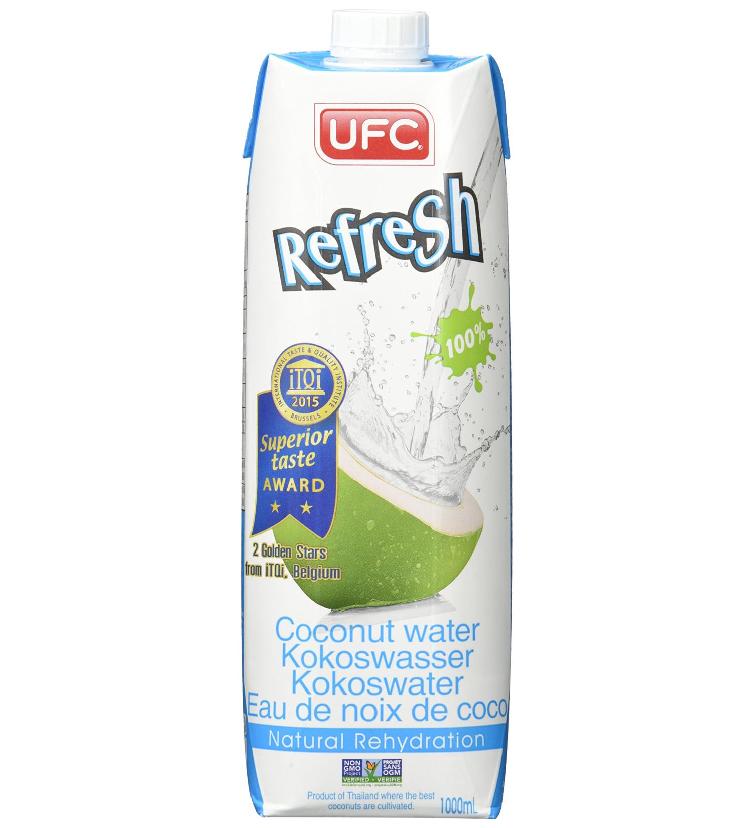UFC Pure Coconut Water 100% Pure (1L x 4) - Authentic Thai Coconut Water for Hydration - Buy Online on GoSupps.com