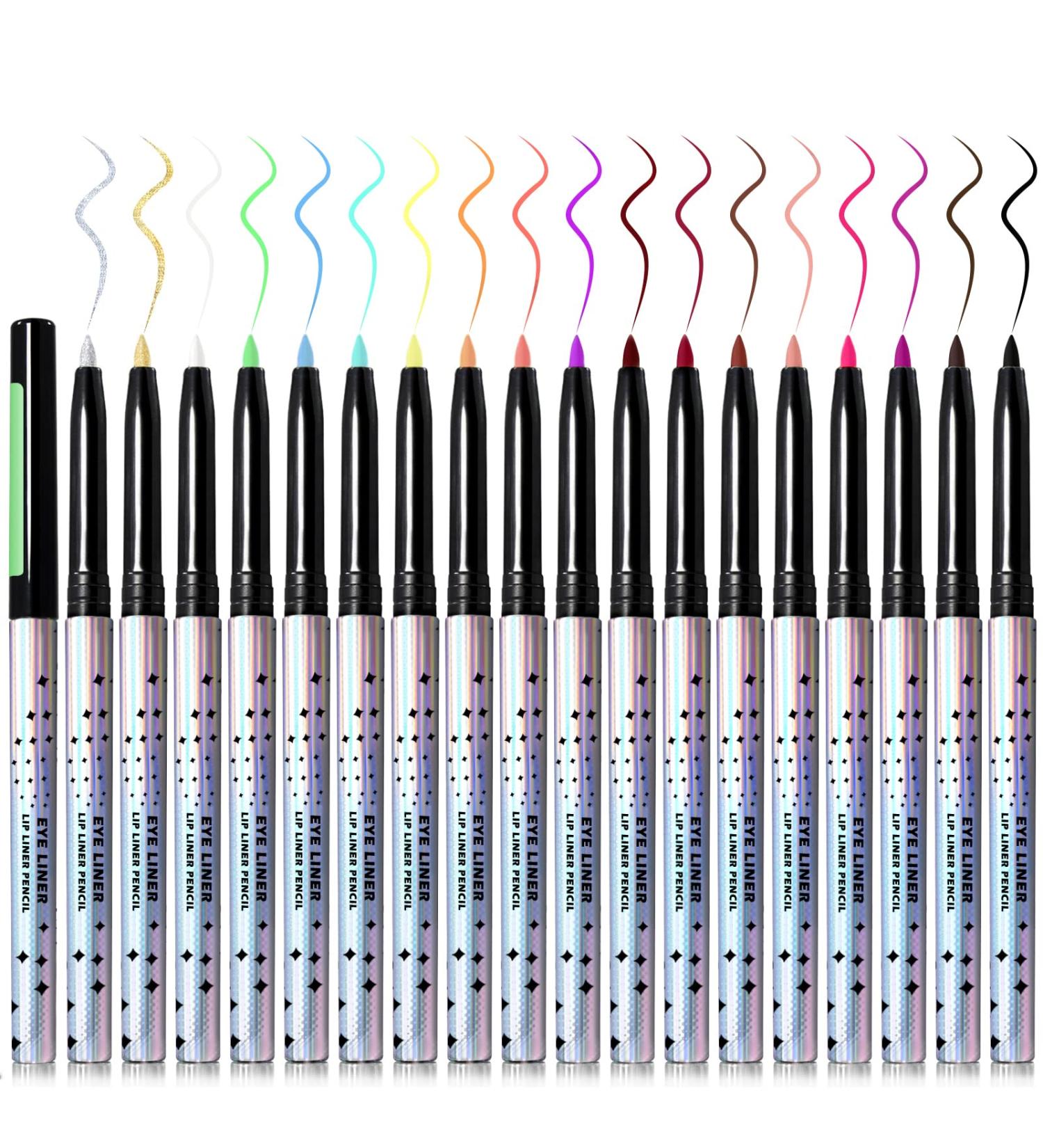 NewBang 18 PCS Colored Eyeliner Pencil Set - Matte Gel Eyeliner Pen - Waterproof and Professional Makeup Set - Buy Online on GoSupps.com