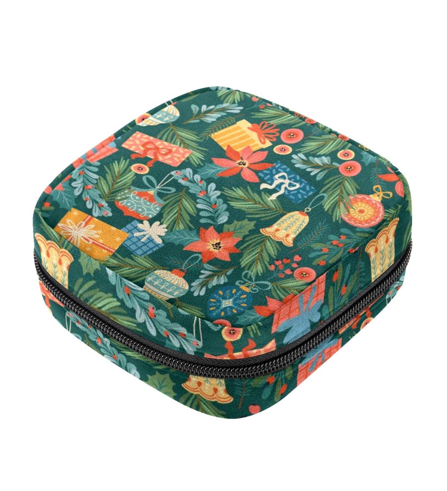 Christmas Tree Gift Sanitary Napkin Storage Bag | Large Capacity Menstrual Cup Pouch | Portable Makeup Organizer - Color 1 - Buy Online on GoSupps.com