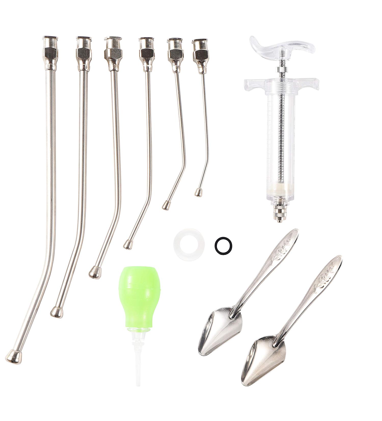 Jinhao Baby Bird Parrot Feeding Syringe Set 20ml & 50ml with 6 Curved Gavage Tubes & Stainless Steel Spoon Ideal for Manual Feeding - Buy Online on GoSupps.com