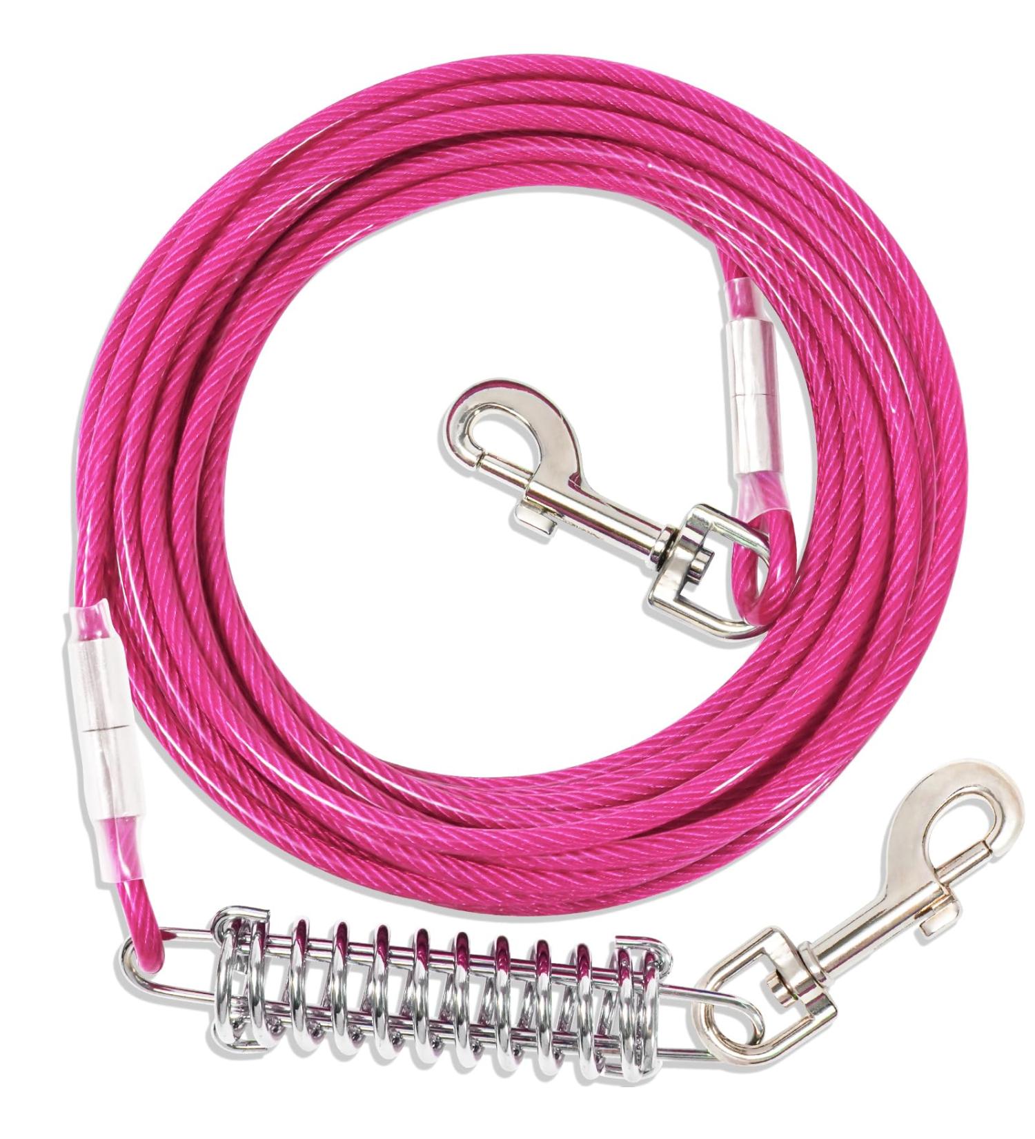 Shop 15m Shock Absorbing Yard Leash for Dogs - Durable Tie Out Leash in Rose Red - Buy Online on GoSupps.com