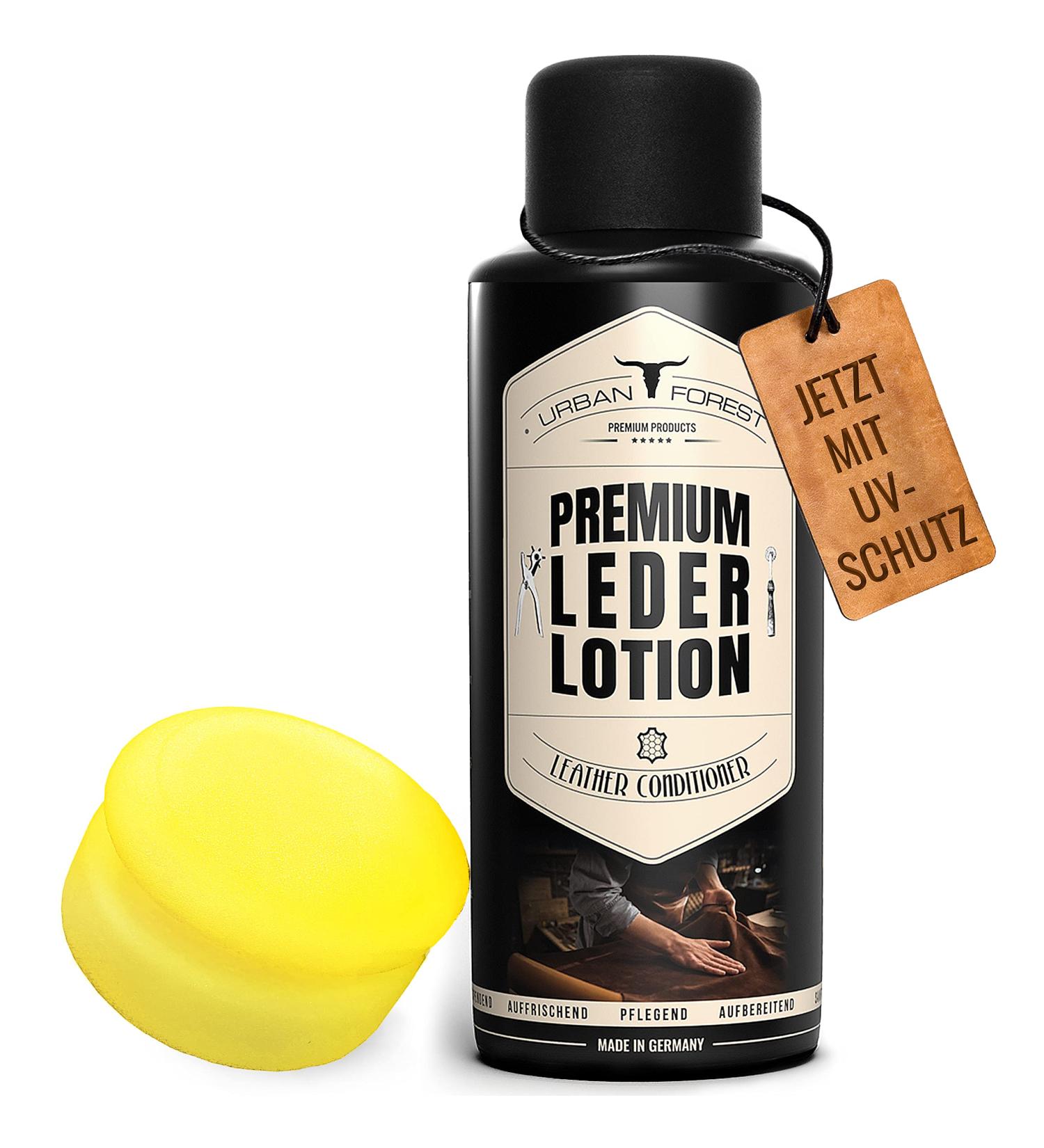 Leather Care Lotion for Sofas & Couches - Urban Forest 500ml | Mild Smooth Leather Care with Sponge - Buy Online on GoSupps.com