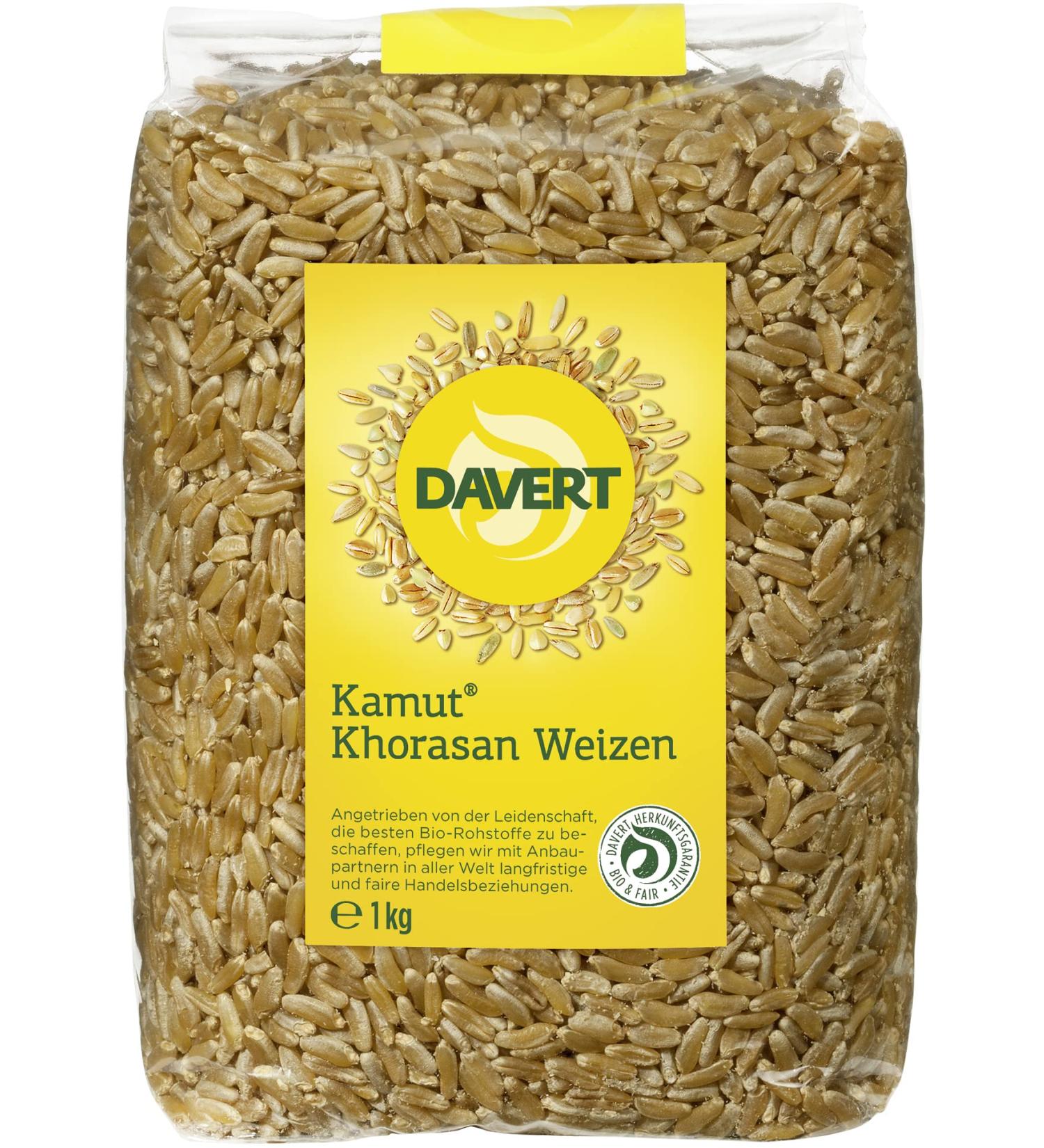 Davert Organic KAMUT Khorasan Wheat 1kg (6 x 1 kg)