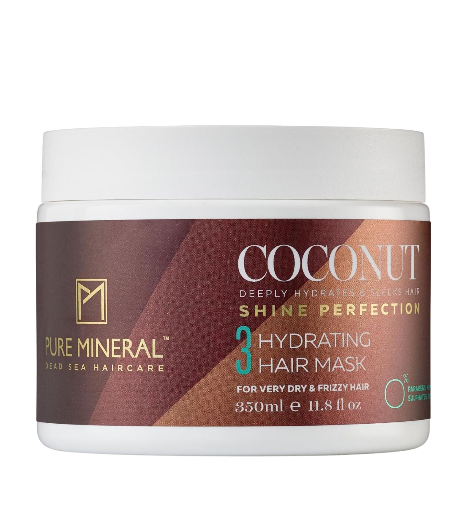 Pure Mineral - Coconut Oil Hair Mask - Intensive Treatment for Dry Hair - Nourishing and Revitalizing - No Sulfates Parabens Petrolates - 350 ml - Buy Online on GoSupps.com