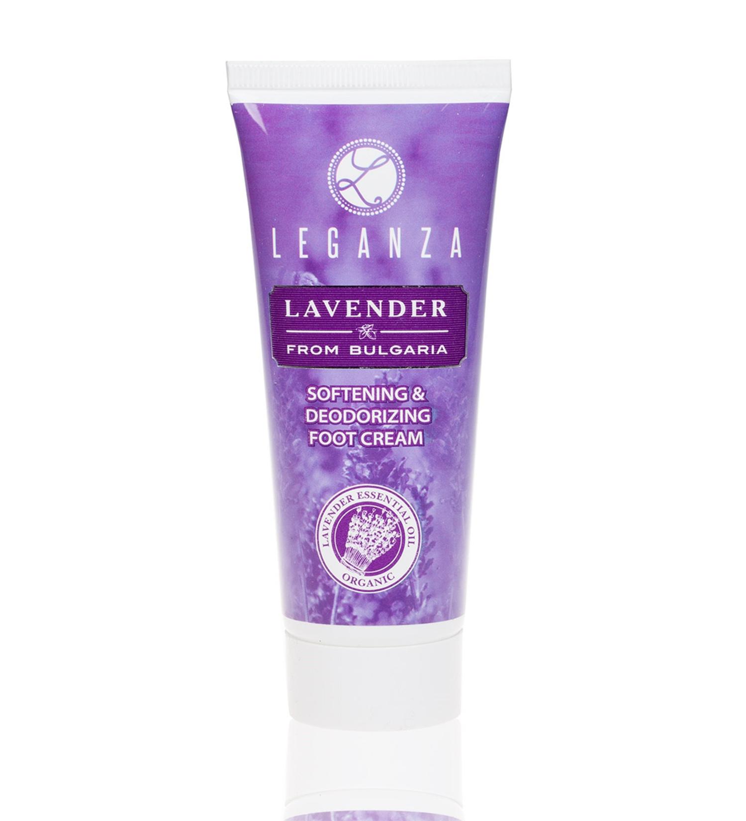 Leganza Softening and Deodorizing Foot Cream with Organic Lavender Essential Oil Coconut Oil and Urea - Buy Online on GoSupps.com