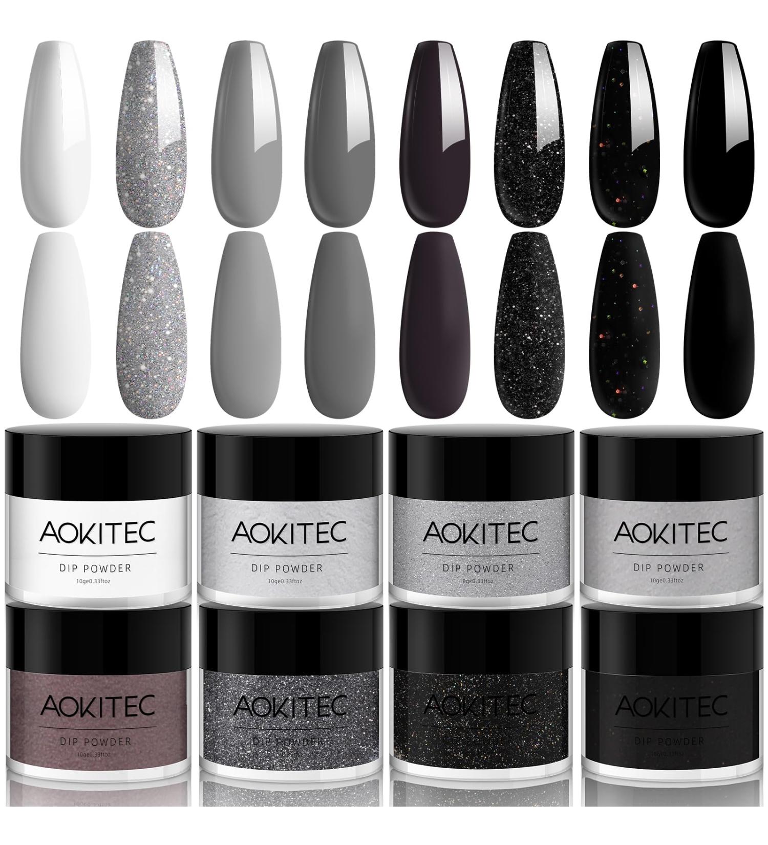 Aokitec 8 Colors Dip Powder Nail Kit - French Nail Art Set for Manicure - No Lamp Needed - Pro Collection for Salon & DIY - 8 Colors City Beauty - Buy Online on GoSupps.com