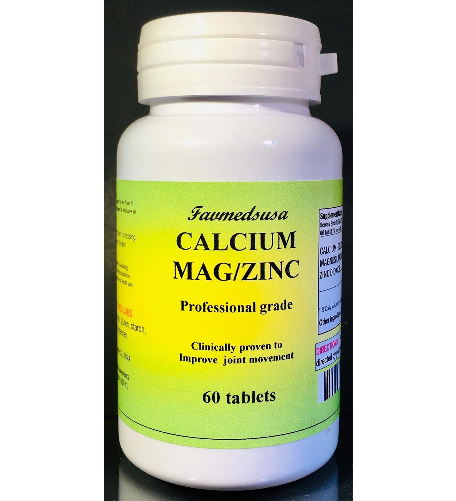 Calcium/Magnesium/zinc Made in USA - 60 Tablets