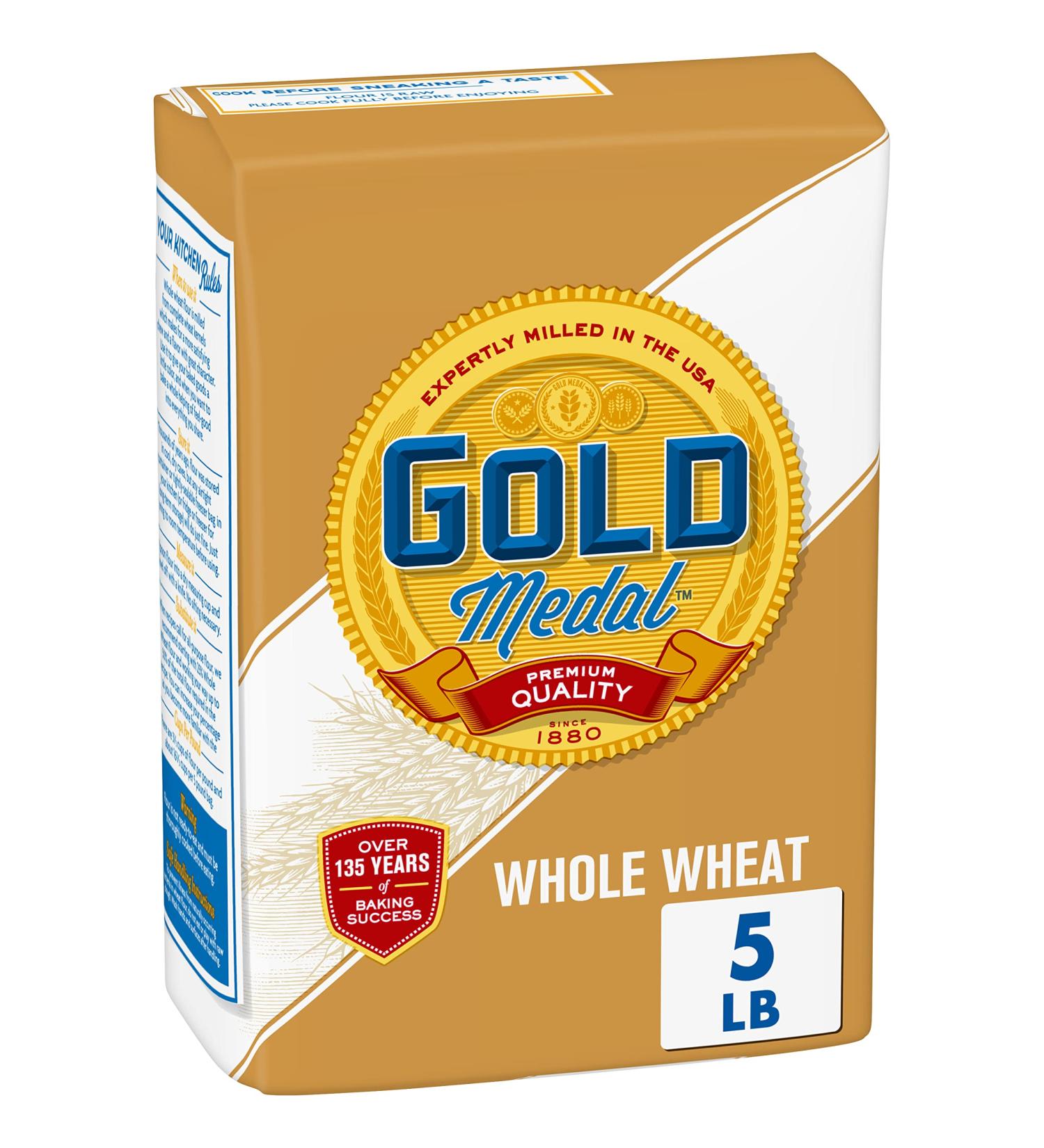 Gold Medal All Natural Whole Wheat Flour for Baking - 5lb Premium Quality - Buy Online on GoSupps.com