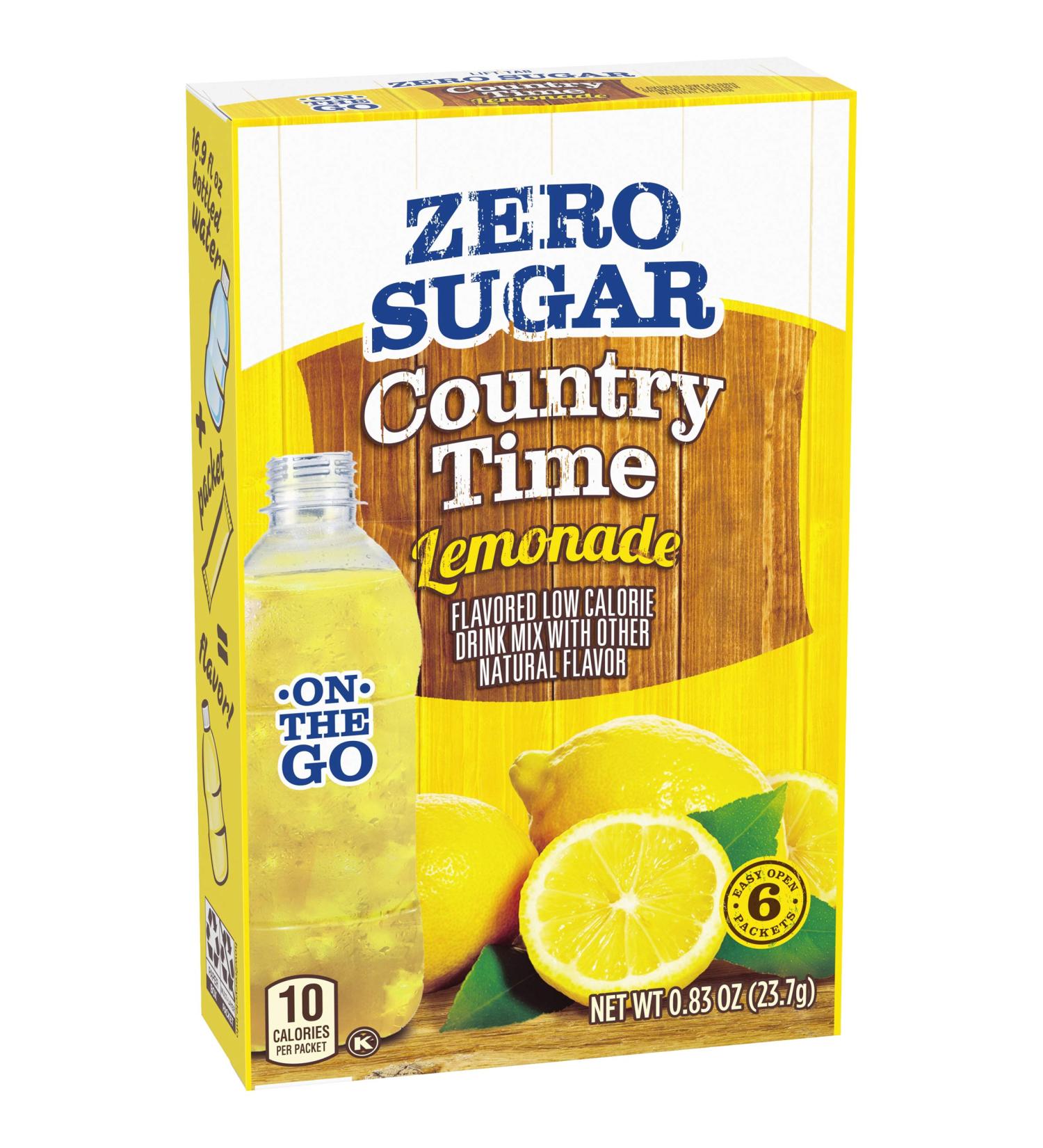 Country Time Lemonade Zero Sugar On The Go 6 Sachet Drink Mix 23.7g (Pack of 4) Lemonade 0.83 Ounce (Pack of 4) - Buy Online on GoSupps.com