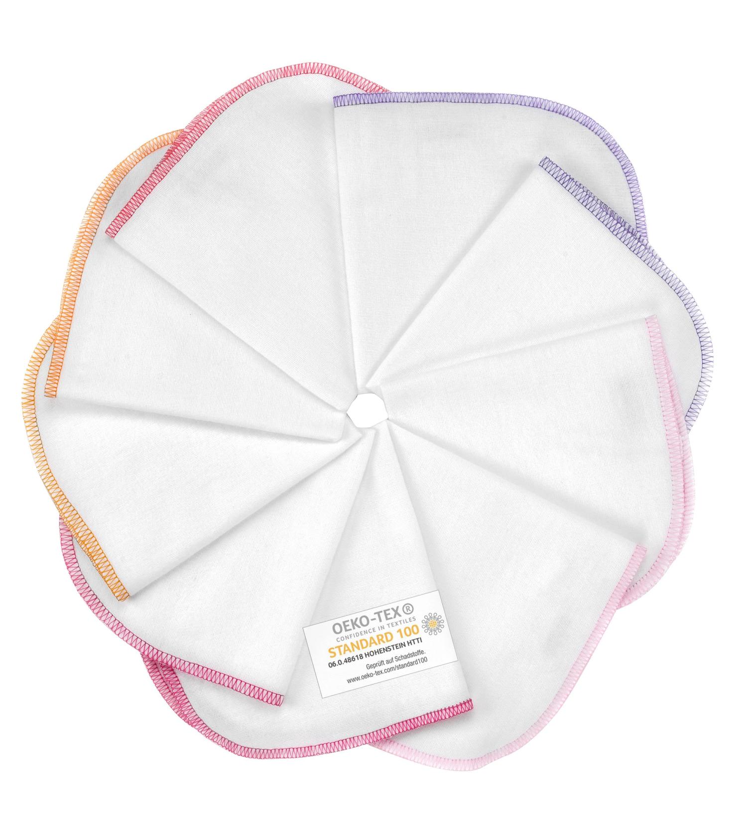 Shop Makian Molton Baby Washcloth Set - 9 Soft 100% Cotton Towels Oeko-Tex Certified 30x30 cm White & Pink Border - Ideal for Babies - Buy Online on GoSupps.com