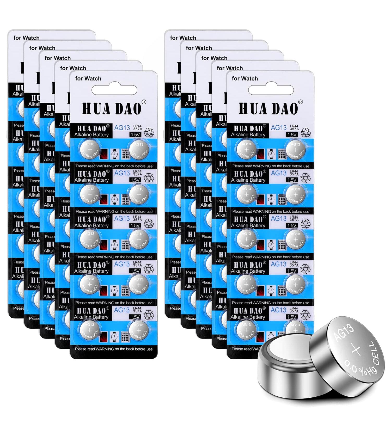 100 Pack AG13 LR44 Alkaline Batteries - 1.5V Coin Cell Battery | A76 357 303 | 100 Pcs for International Shipping - Buy Online on GoSupps.com