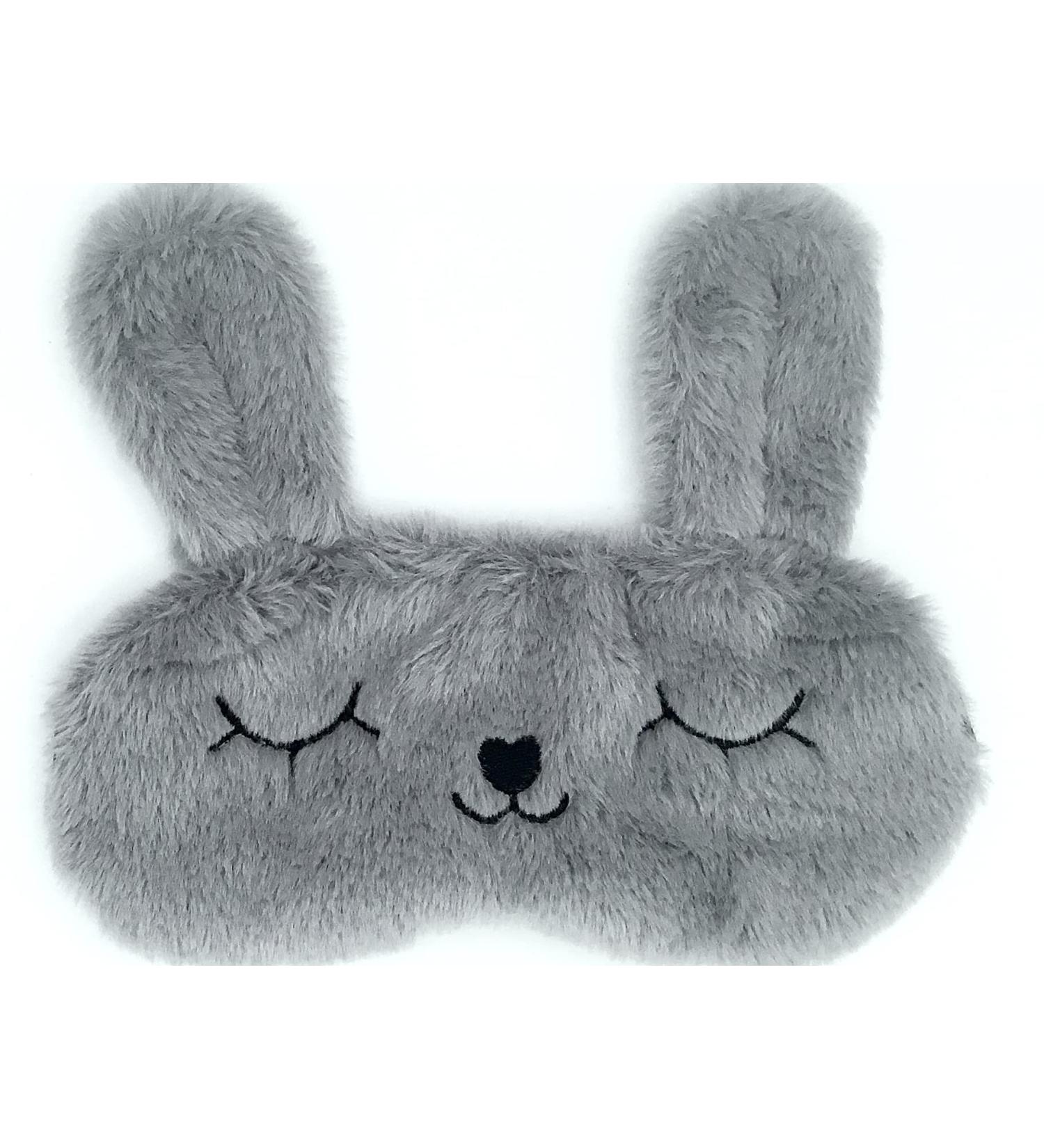 Cute Plush Sleep Mask for Kids and Women - Gray Bunny Design | Soft Blindfold Eye Cover for Restful Sleep | Perfect Gift Idea - Buy Online on GoSupps.com