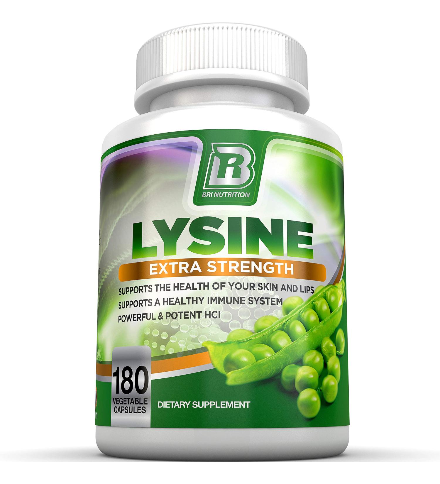 BRI Nutrition L-Lysine 500mg Veggie Capsules - 180 Servings Per Bottle - Buy Online on GoSupps.com