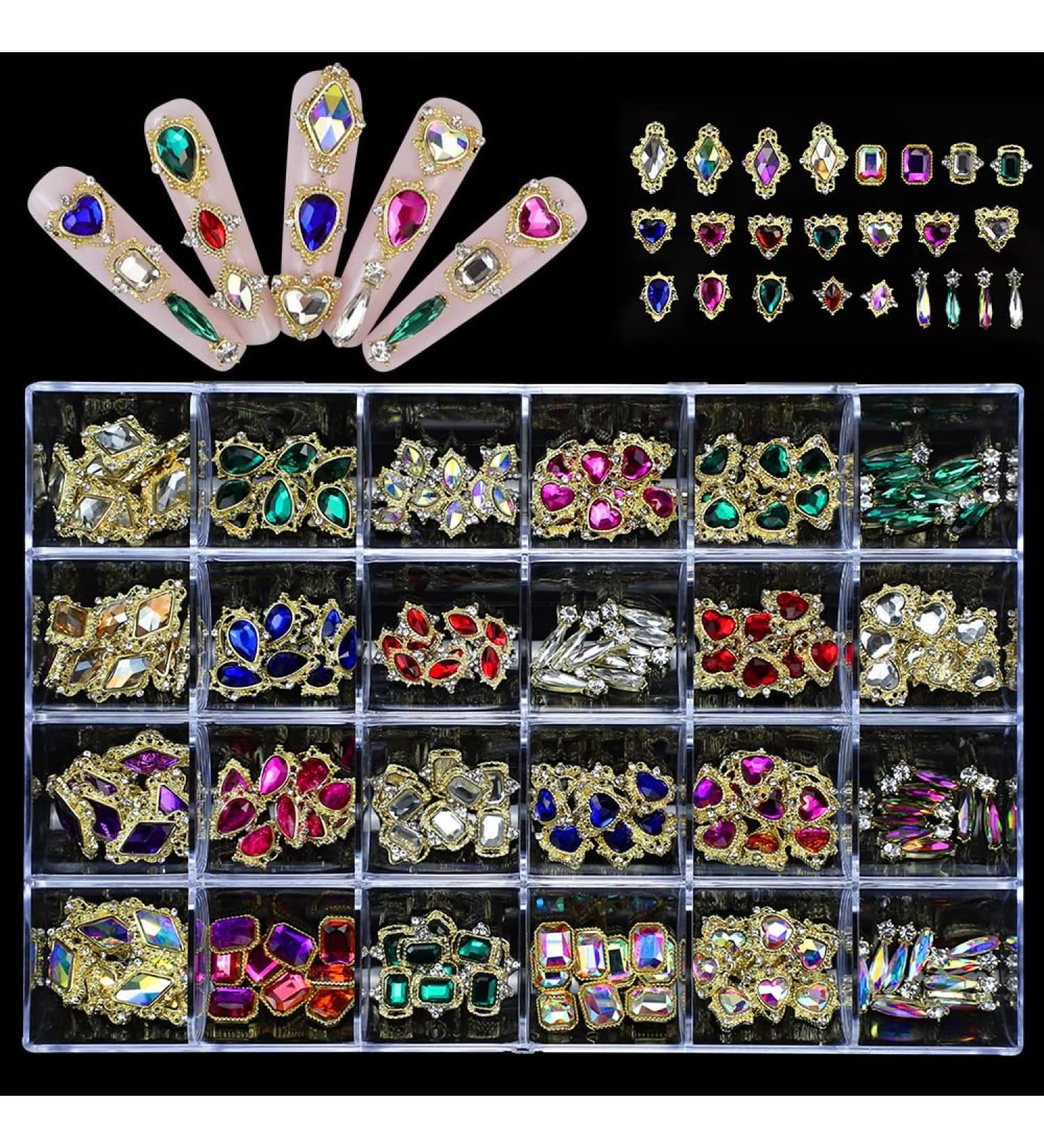 Nail Art Rhinestones Kit - 240pcs Diamond Glass Crystals for Nail Art, Makeup, Crafts - Buy Online on GoSupps.com