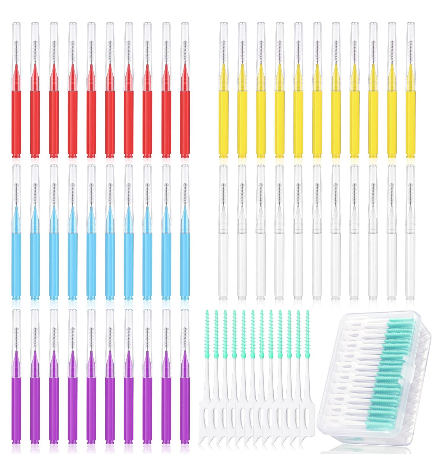 Zopeal 250 Pcs Disposable Interdental Brush for Braces - Dental Floss Picks for Oral Hygiene and Flossing Tool (Stylish Color) - Buy Online on GoSupps.com