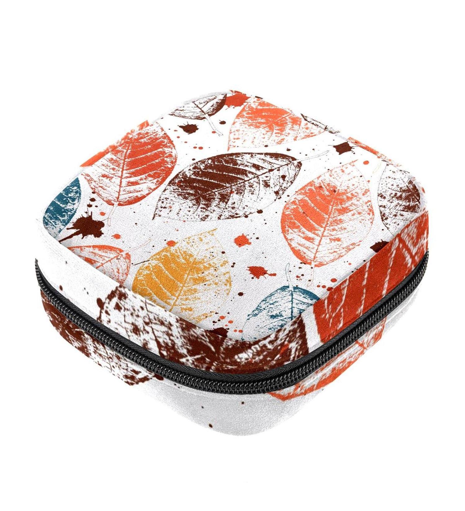Women s Travel Storage Bag for Menstrual Cups & Makeup - Big Capacity Organizer with Autumn Leaves Design - Buy Online on GoSupps.com