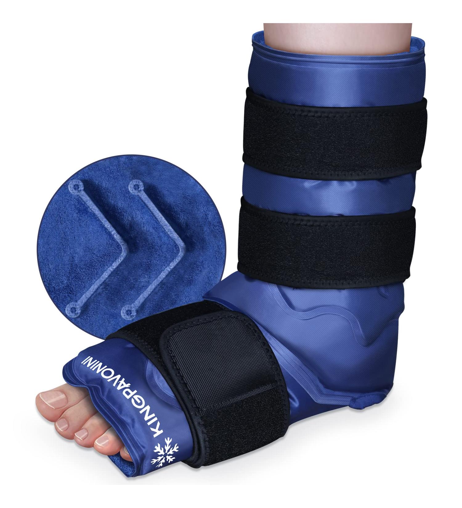 XL Full Coverage Ankle and Foot Ice Pack Wrap - Reusable Gel Packs for Plantar Fasciitis and Sprained Ankles - Blue 1.0 - Buy Online on GoSupps.com