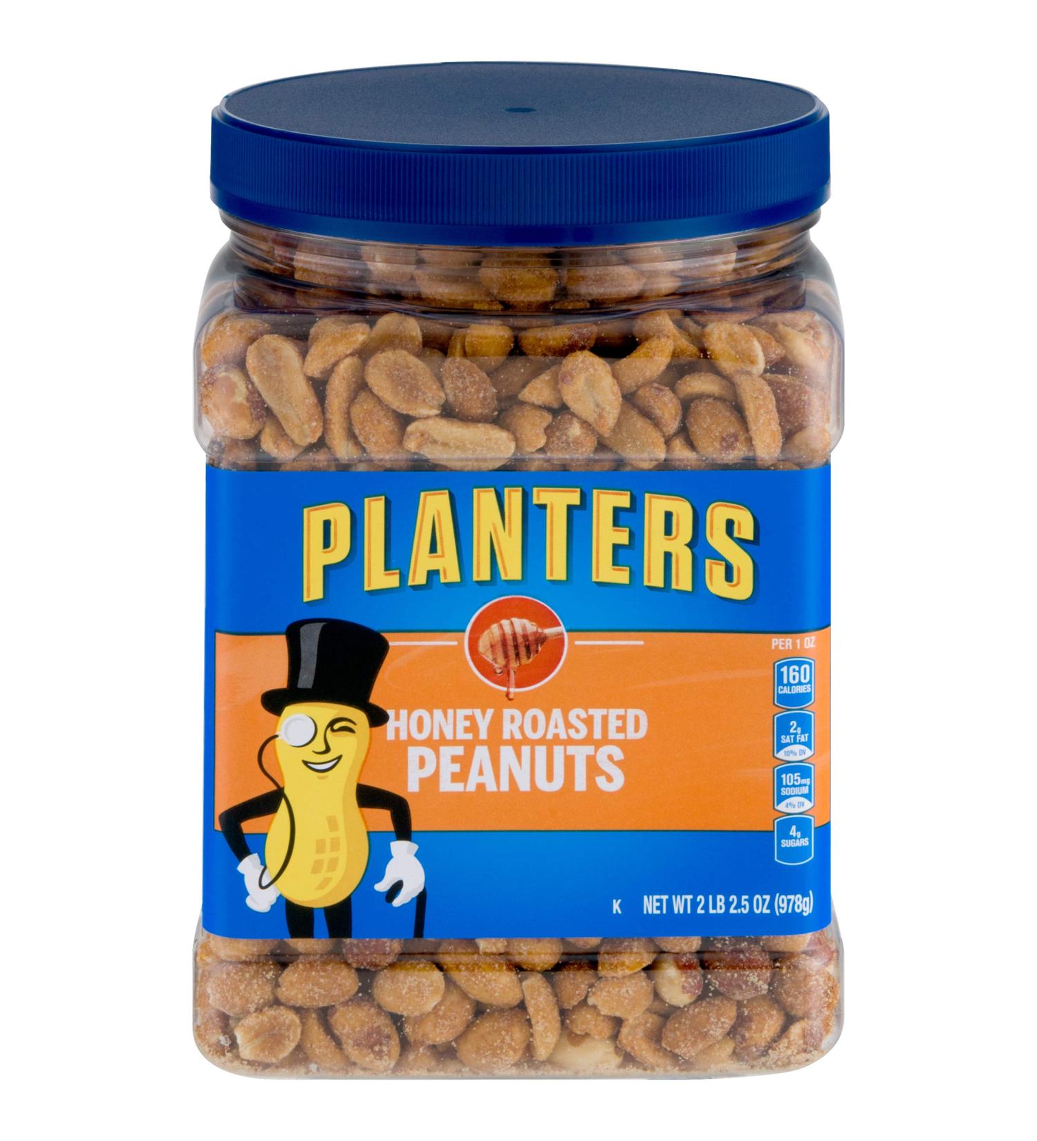 PLANTERS Honey Roasted Peanuts - Premium Sweet & Salty Snack, 34.5 oz Jars (Pack of 2) - Buy Online on GoSupps.com