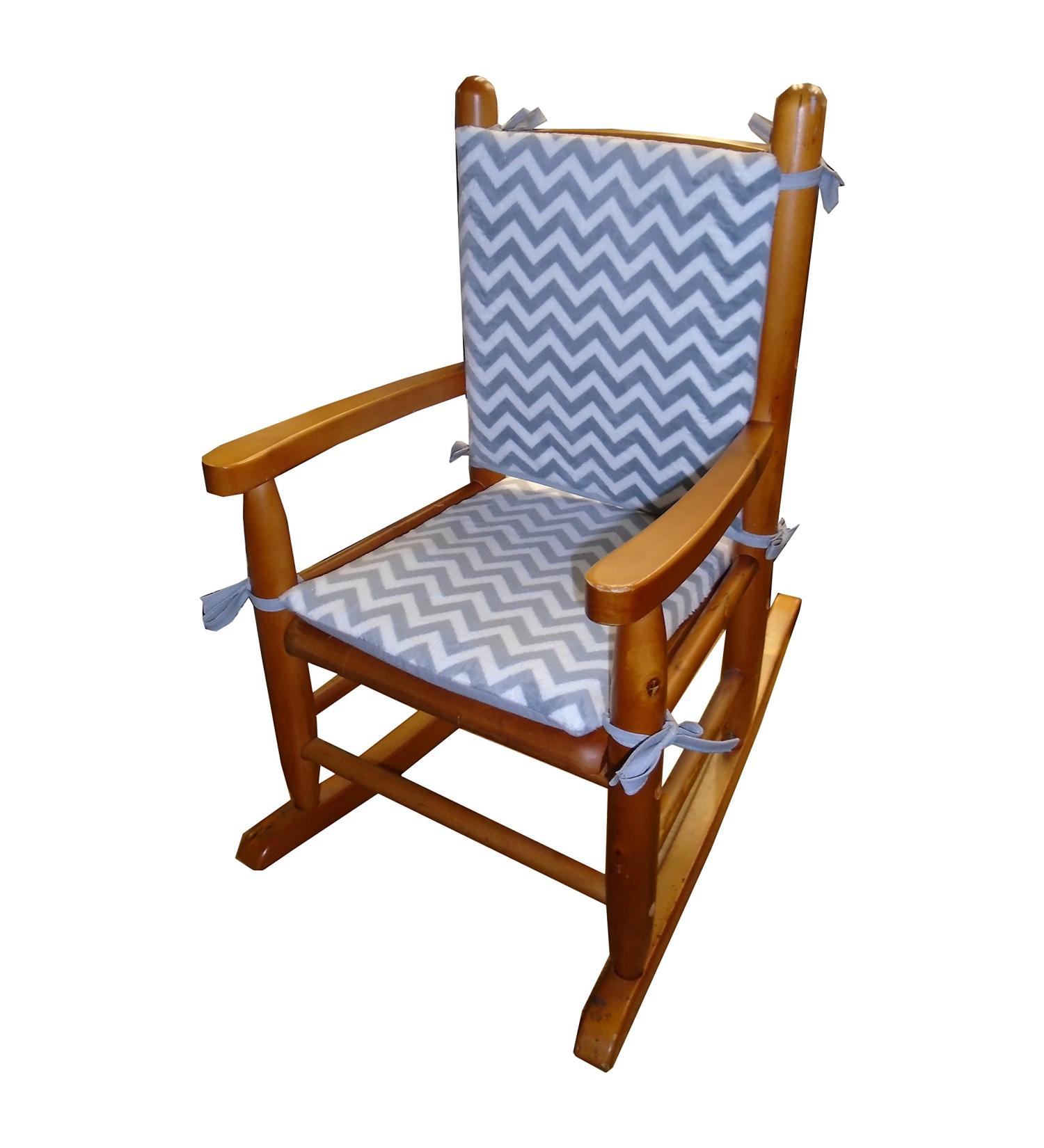 Baby Doll Bedding Minky Chevron Junior Rocking Chair Pad, Grey