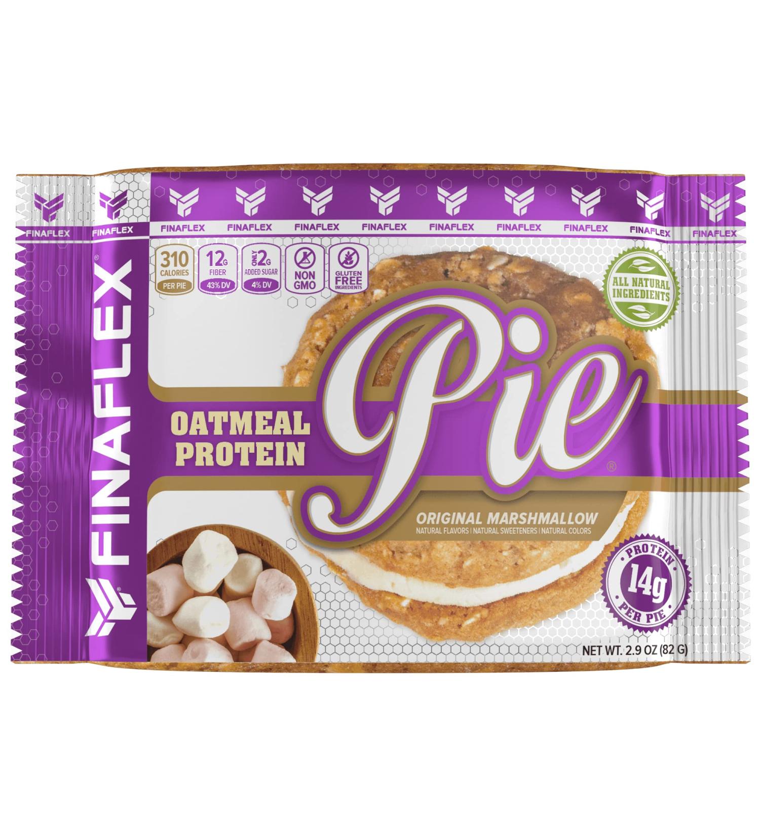 Oatmeal Protein Pie, All Natural Soft and Chewy Non GMO Protein Snack, Gluten Free, Kosher, 14g Protein, 12g Fiber, Only 8 Sugars, Creamy Marshmallow Protein Filling, Perfect for Kids and Adults (Variety Pack, 5 Original M…