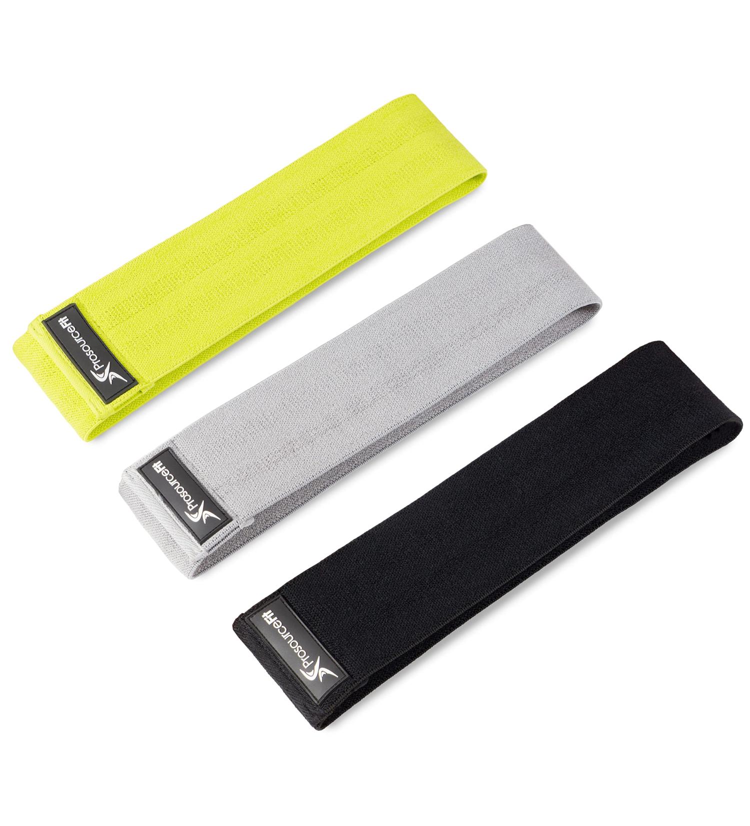 ProsourceFit Fabric Loop Resistance Bands Set | Anti-Slip Mini Workout Bands for Toning Legs Glutes & Booty - Black Grey Green | International Shipping Available - Buy Online on GoSupps.com