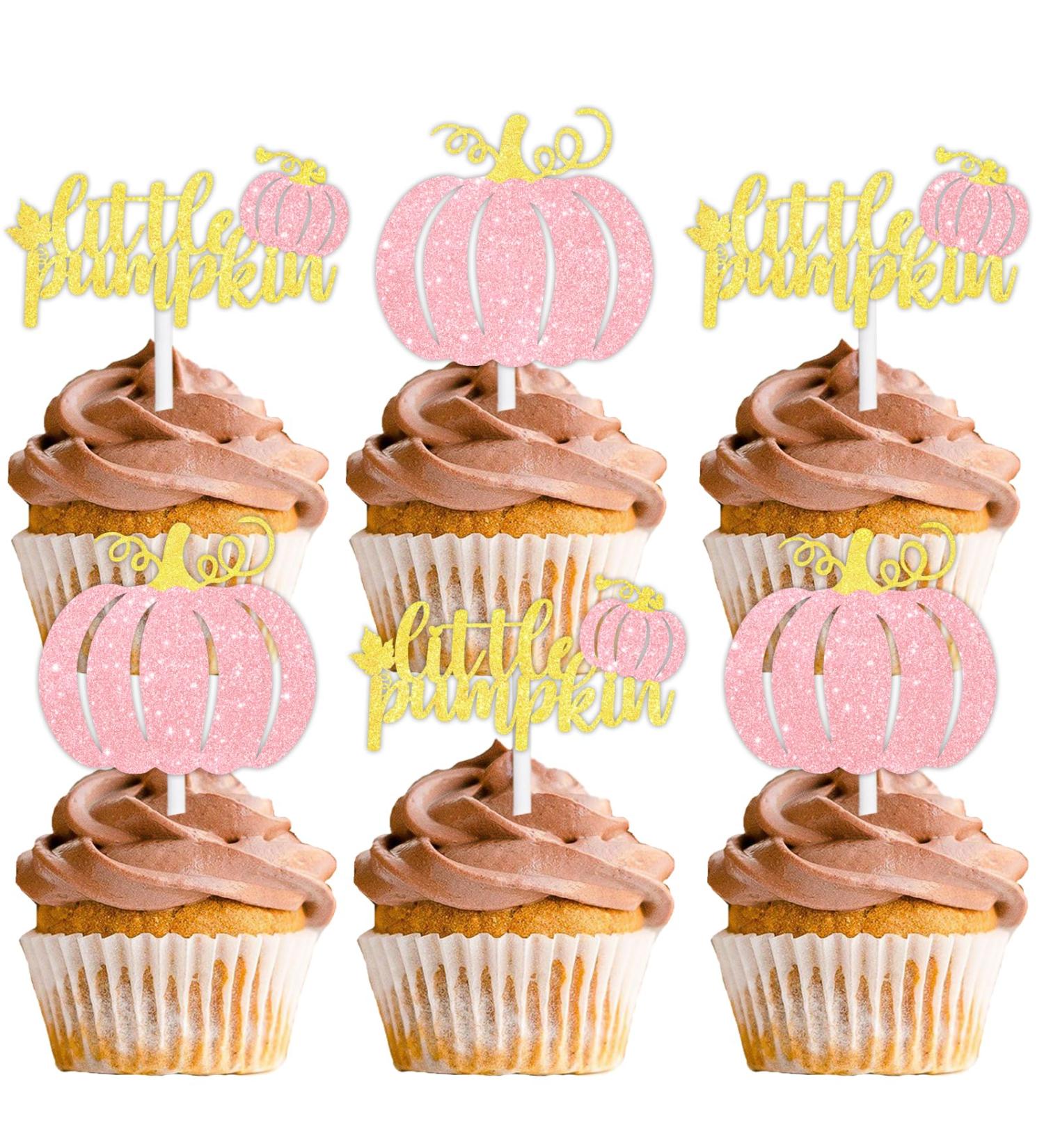 18pcs Glitter Little Pumpkin Dessert Cupcake Topper Thanksgiving Gratitude Theme Decor for Boys Girls Men Women Happy Birthday Autumn Harvest Party Decoration Supplies - Buy Online on GoSupps.com