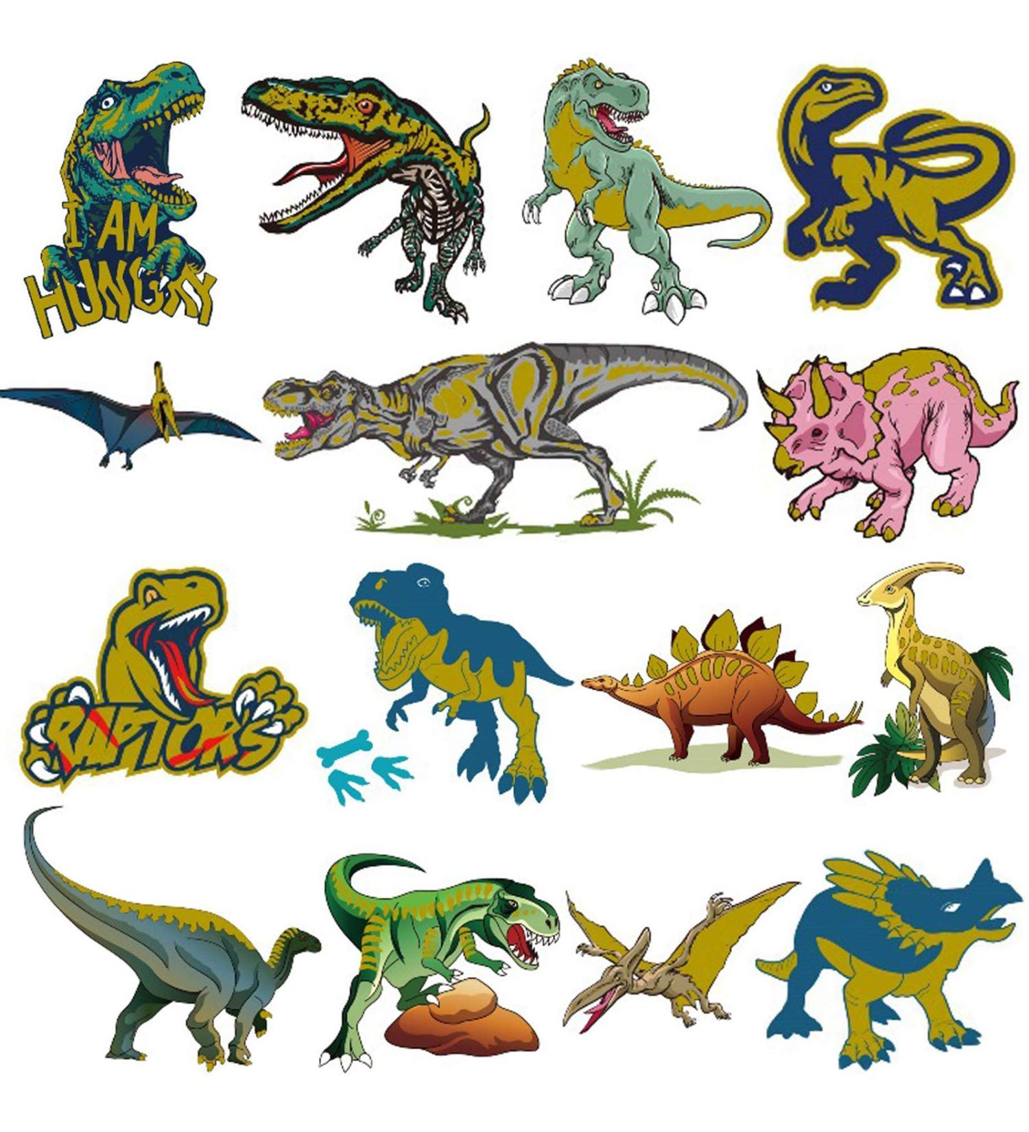 Ooopsiun Glitter Dinosaur Temporary Tattoos for Kids - 70 Gold Styles | Dinosaur Birthday Party Decorations & Favors - Buy Online on GoSupps.com